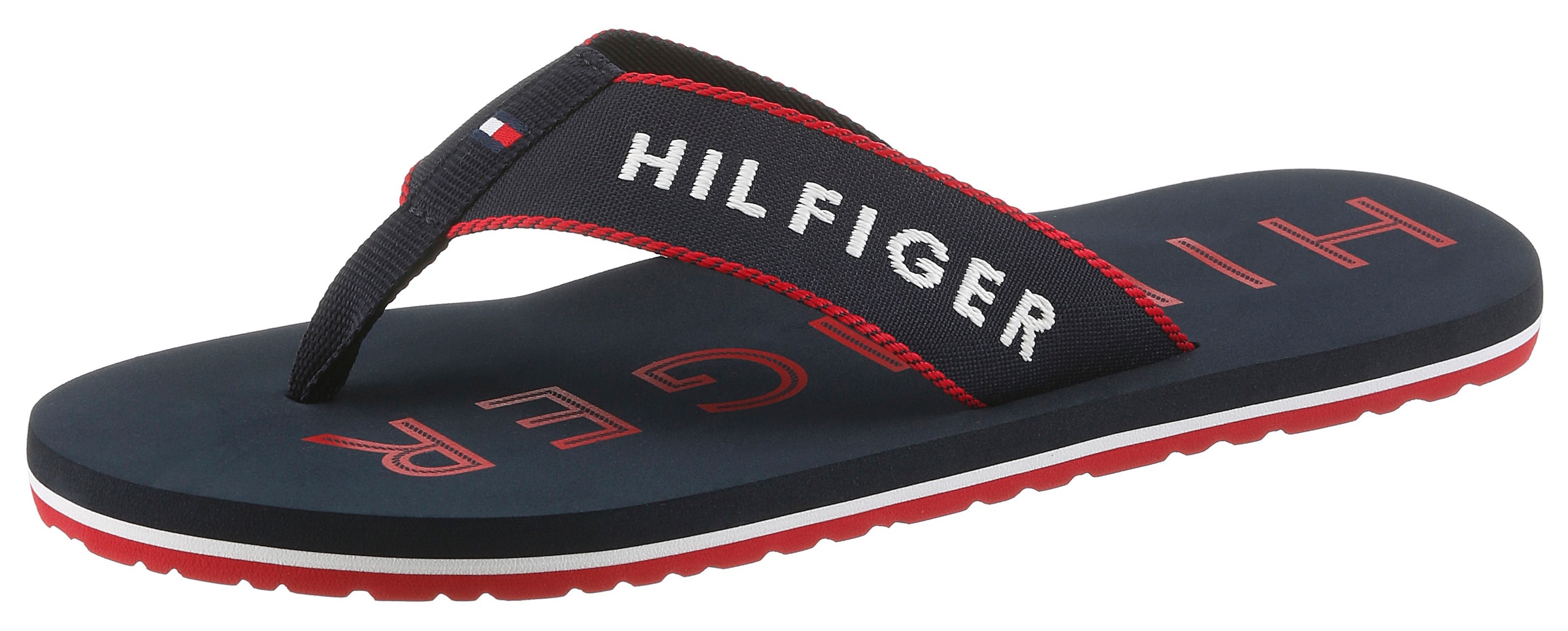 Tommy Hilfiger Séparateur d'orteils »SPORTY HILFIGER BEACH SANDAL«  Sommerschuh, Strandschuh mit Kontrastbesätzen