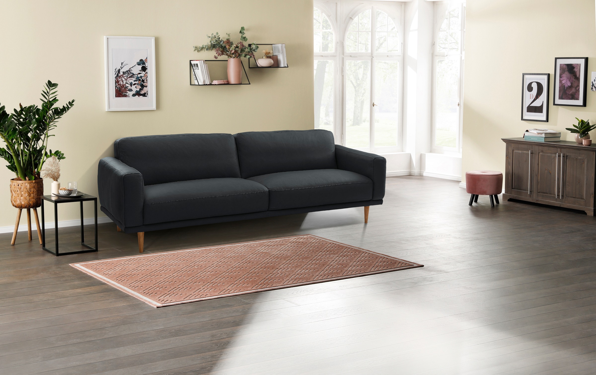 Image of Premium collection by Home affaire 3-Sitzer »Loic«, mit massivholz Füssen, auch in Echtleder bei Ackermann Versand Schweiz