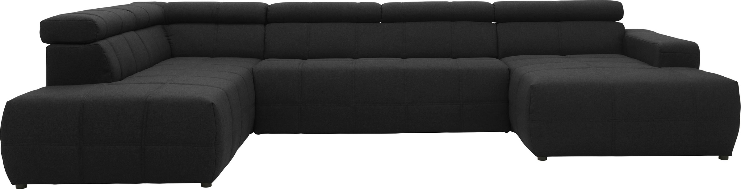 Image of DOMO collection Wohnlandschaft "BRANDON whlw. mit Sitztiefenverstellung, whlw. Nierenkissen" mit Kopfteilverstellung, wahlweise Sitztiefenverstellung, U-Form