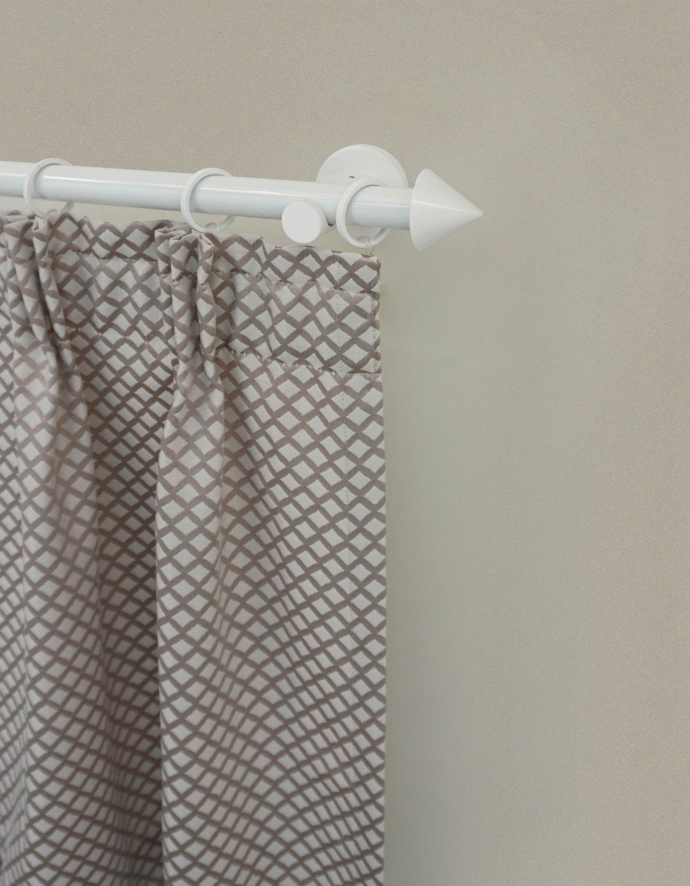 GARESA Tringle à rideaux »WHITE« Ø 20 mm 1 course-läufig Wunschmasslänge Vorhanggarnitur, verlängerbar, Wandmontage, Endknopf Spitze