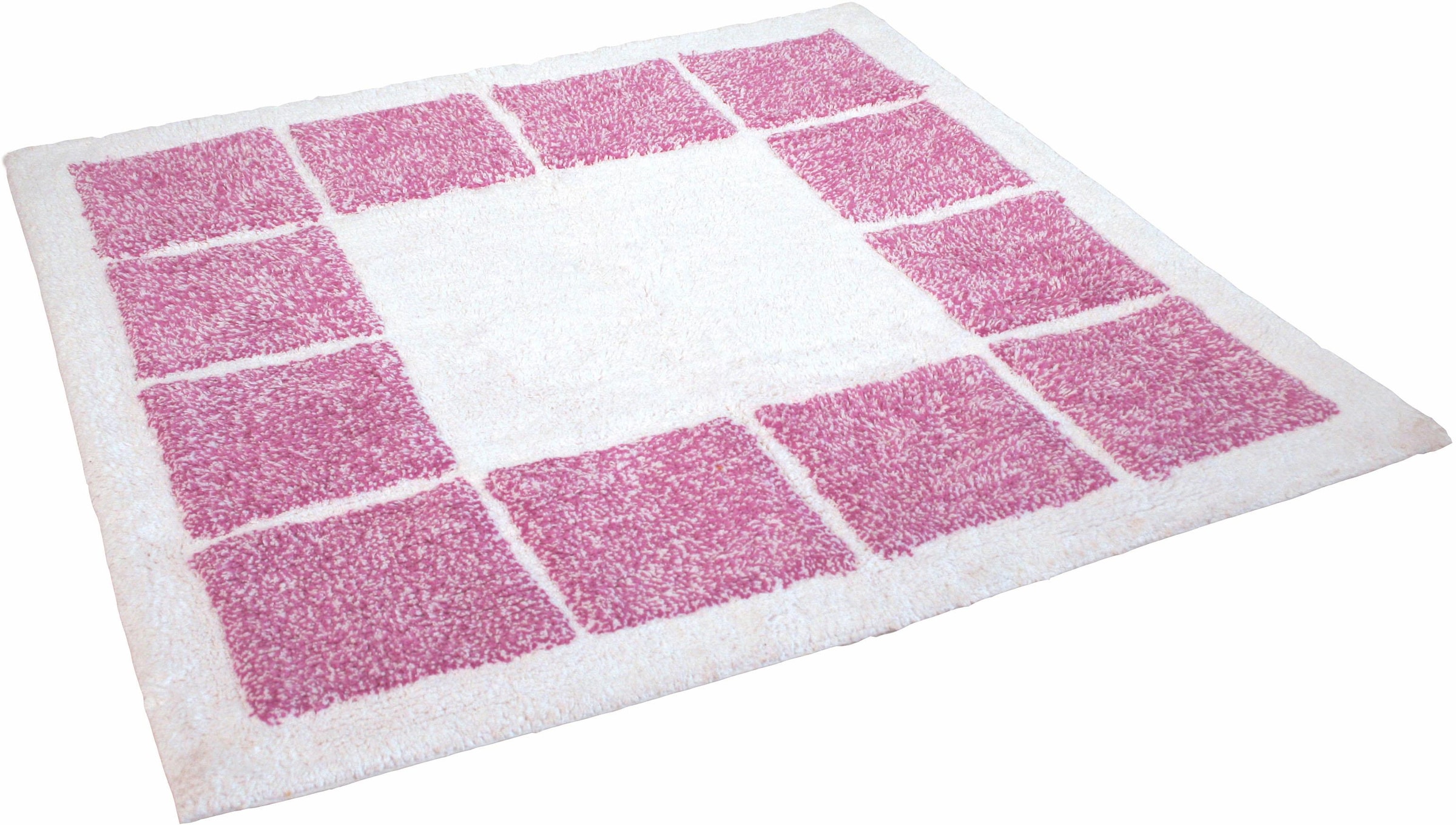 MESANA Badematte »Karo Melange« Höhe 15 mm rutschhemmend beschichtet fussbodenheizungsgeeignet modernes Design, mit Bordüre, rechteckig & quadratisch erhältlich