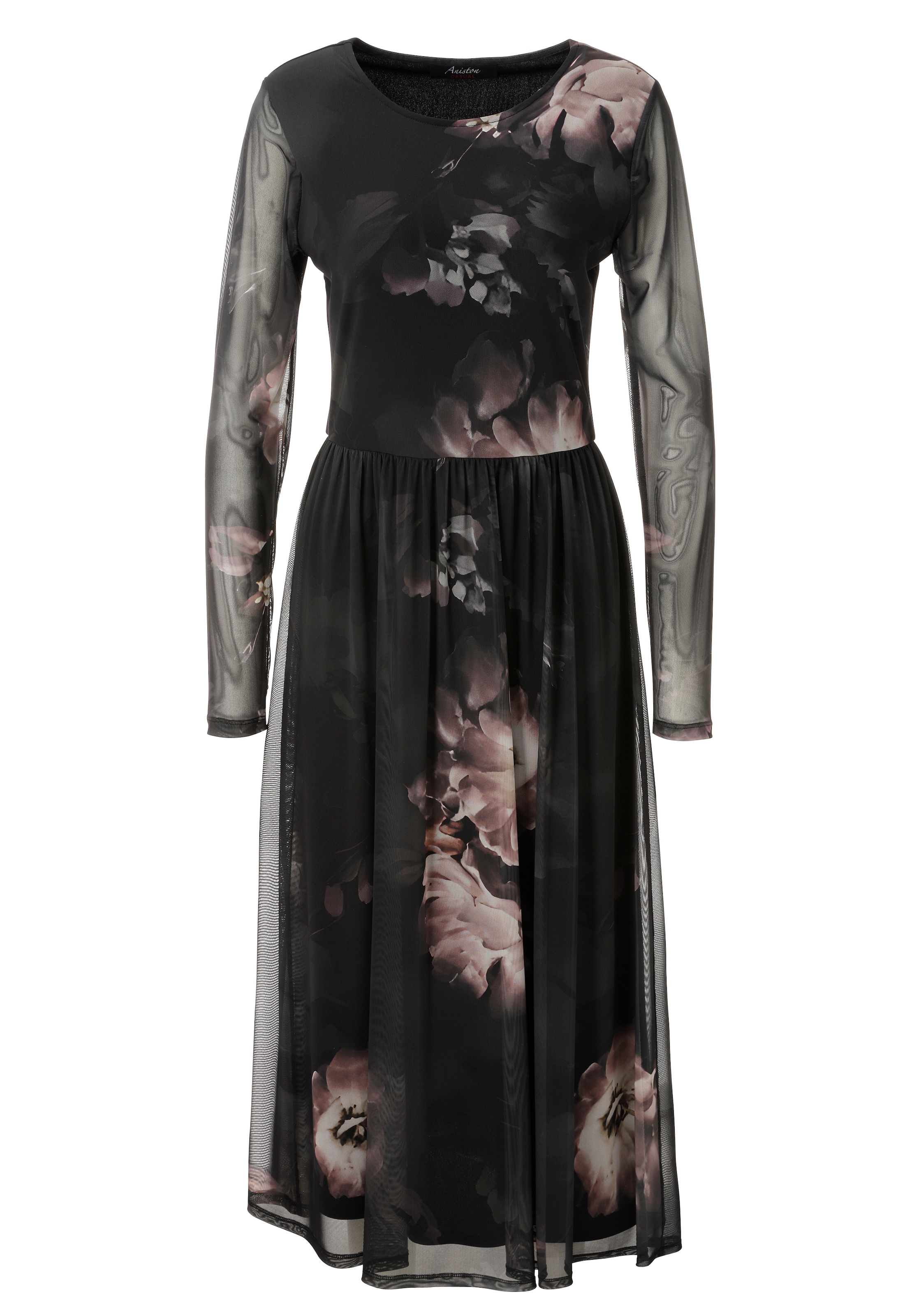 Aniston CASUAL Robe midi imprimé de grandes fleurs batik - NOUVELLE COLLECTION