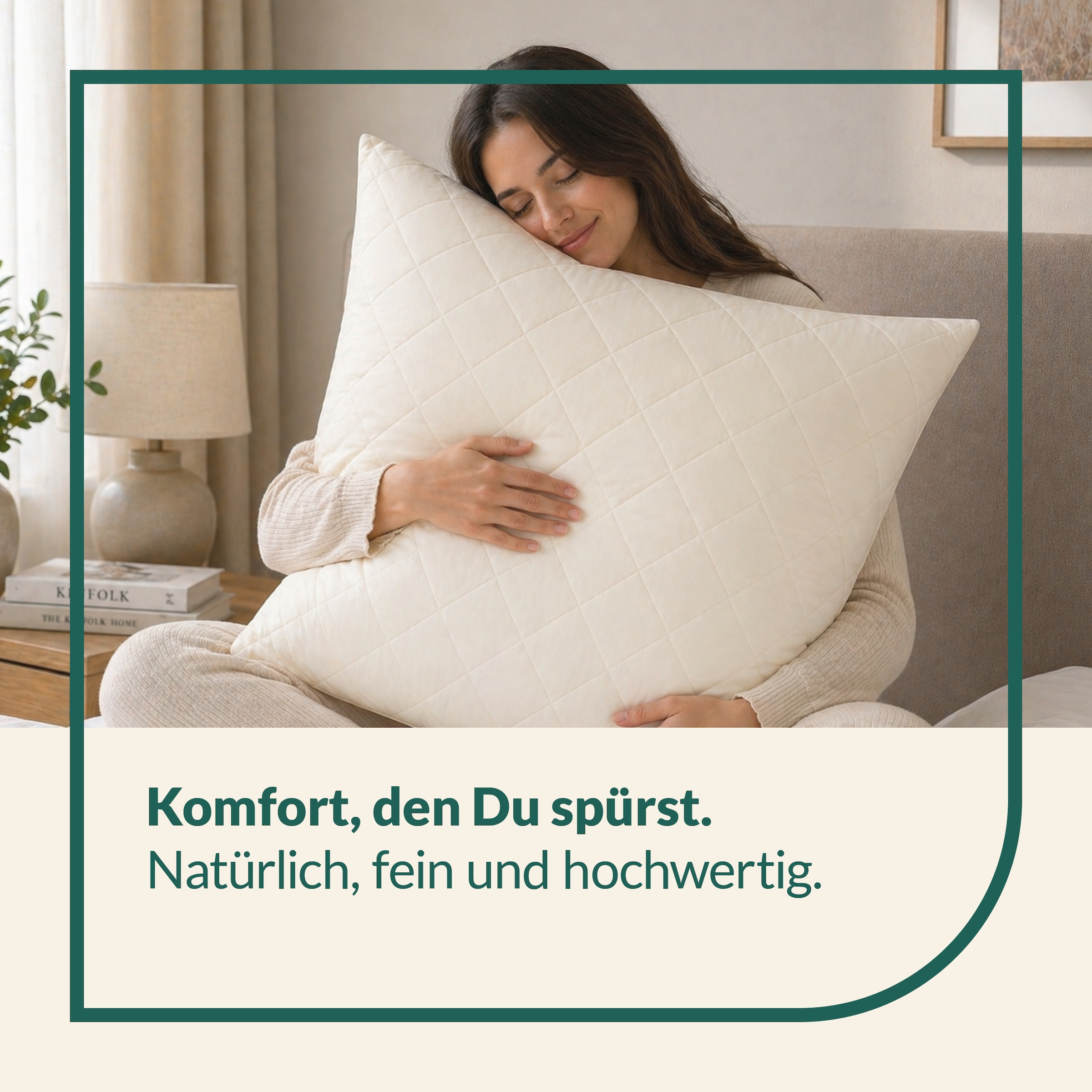 fan Oreiller en fibres naturelles »Gobi, Kopfkissen in 40x80 & 80x80 cm, Made in Germany« Füllung: 97 laine 3 autres fibres 1 cuis tlg. Housse de coussin en coton matelassée avec poil de chameau, rembourrage en laine