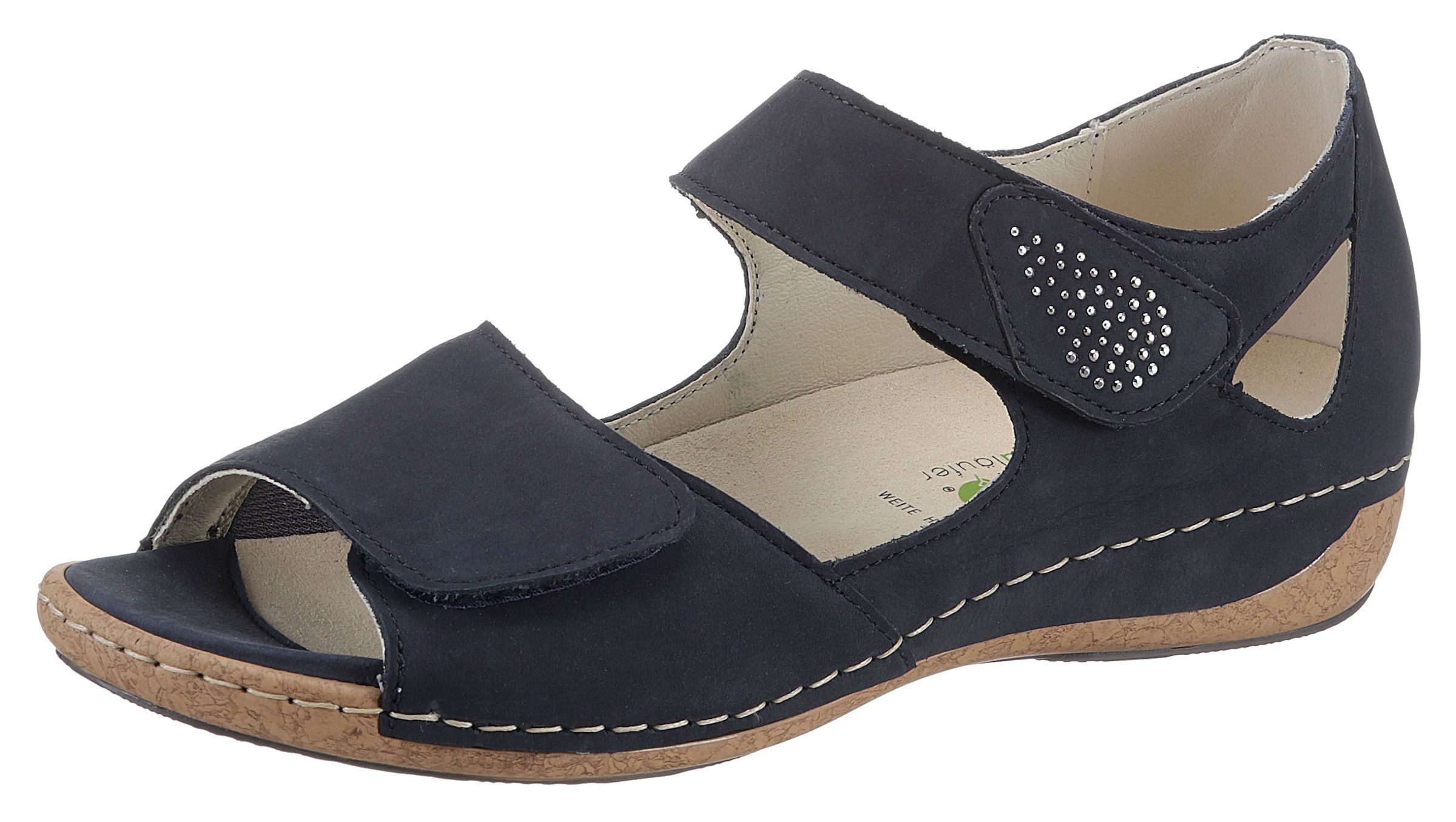 Image of Waldläufer Sandalette "Heliett-Soft", Sommerschuh, Sandalette, Keilabsatz, mit Strasssteine, H-Weite