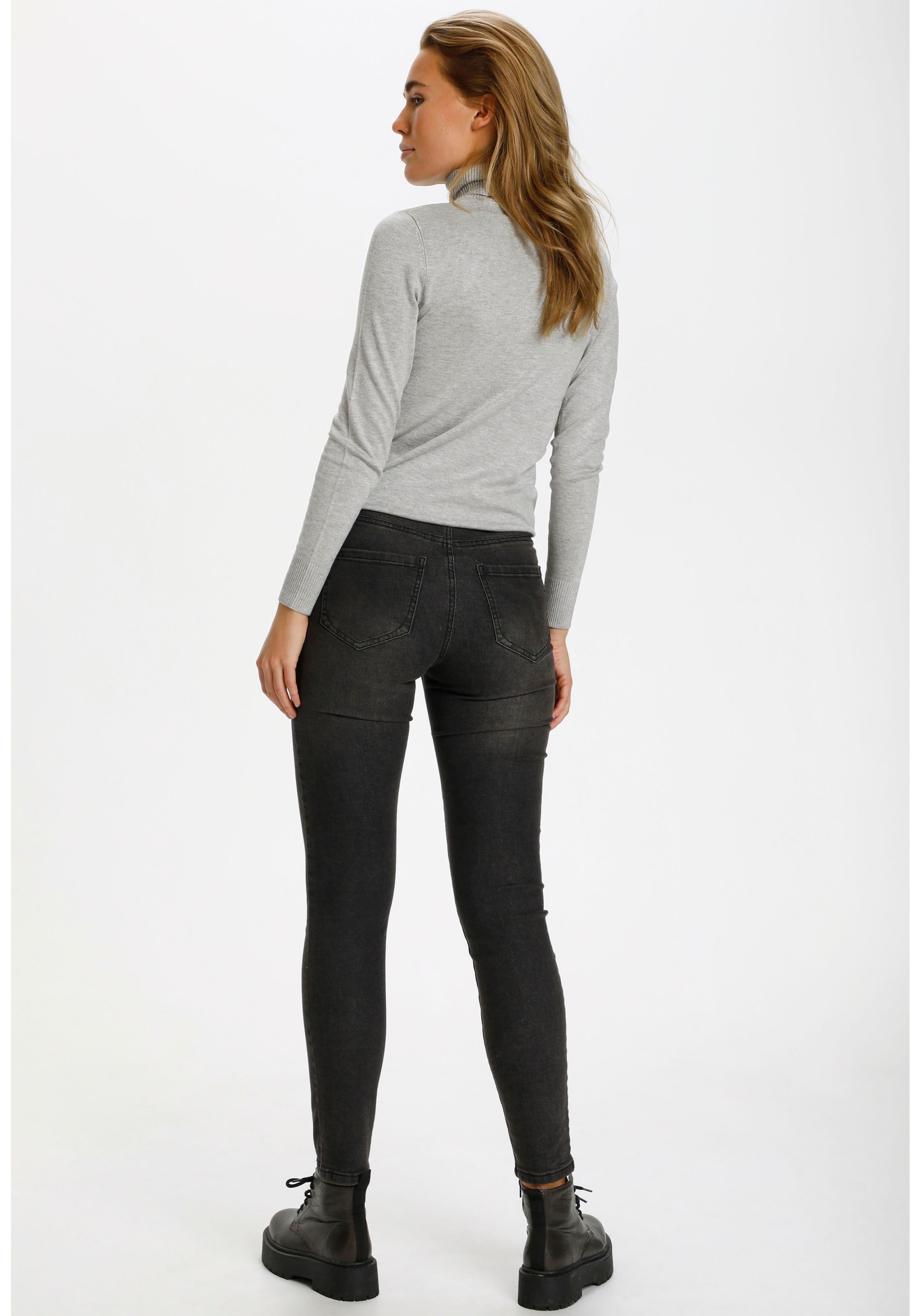 Saint Tropez Pull à col roulé »J2046, MilaSZ Rollneck« Feinstrick mit Viskose, Classic fit