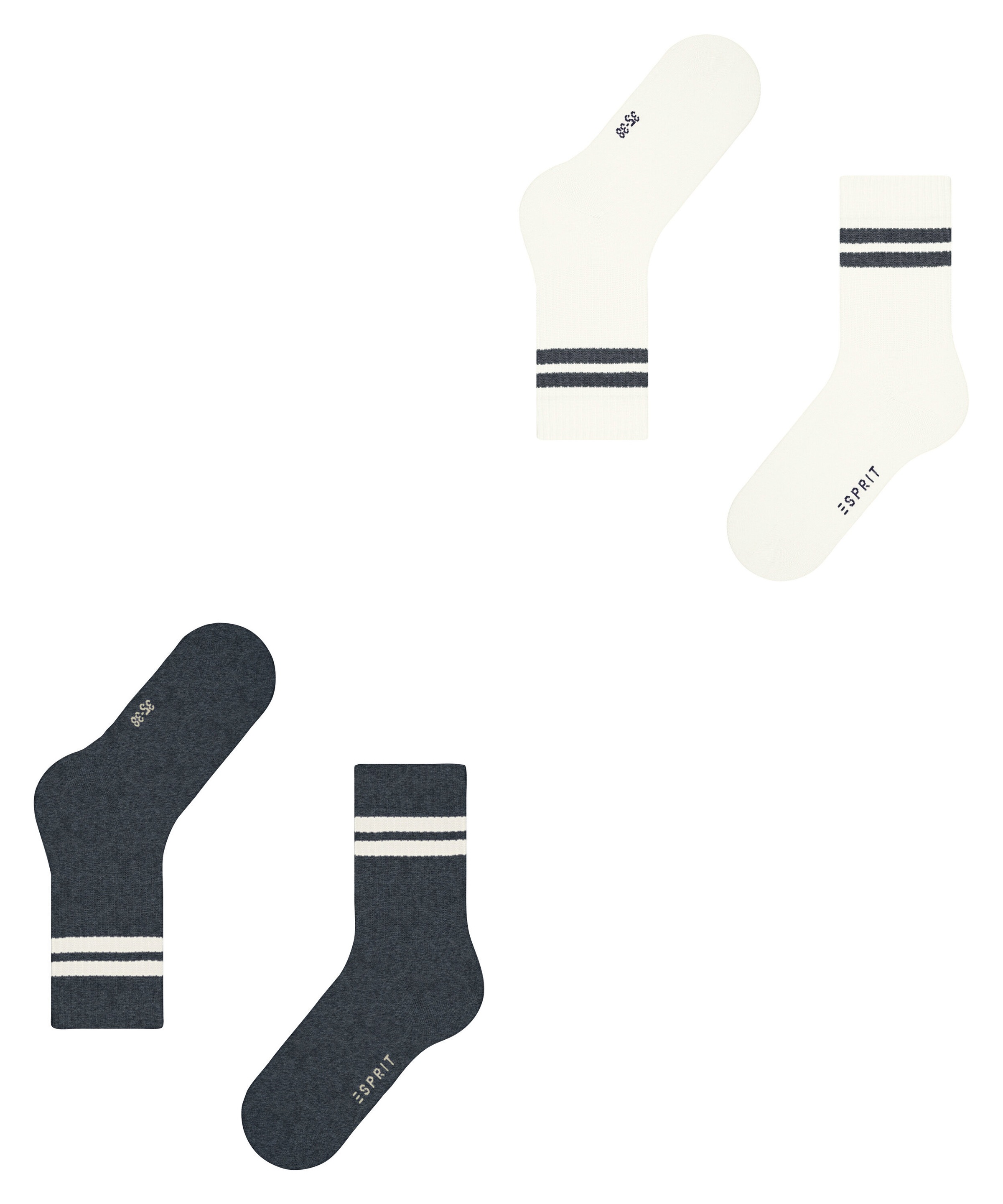 Esprit Tennissocken »Tennis Stripe« 2 Paar,  mit Kontraststreifen, sportliches Design, perfekte Passform