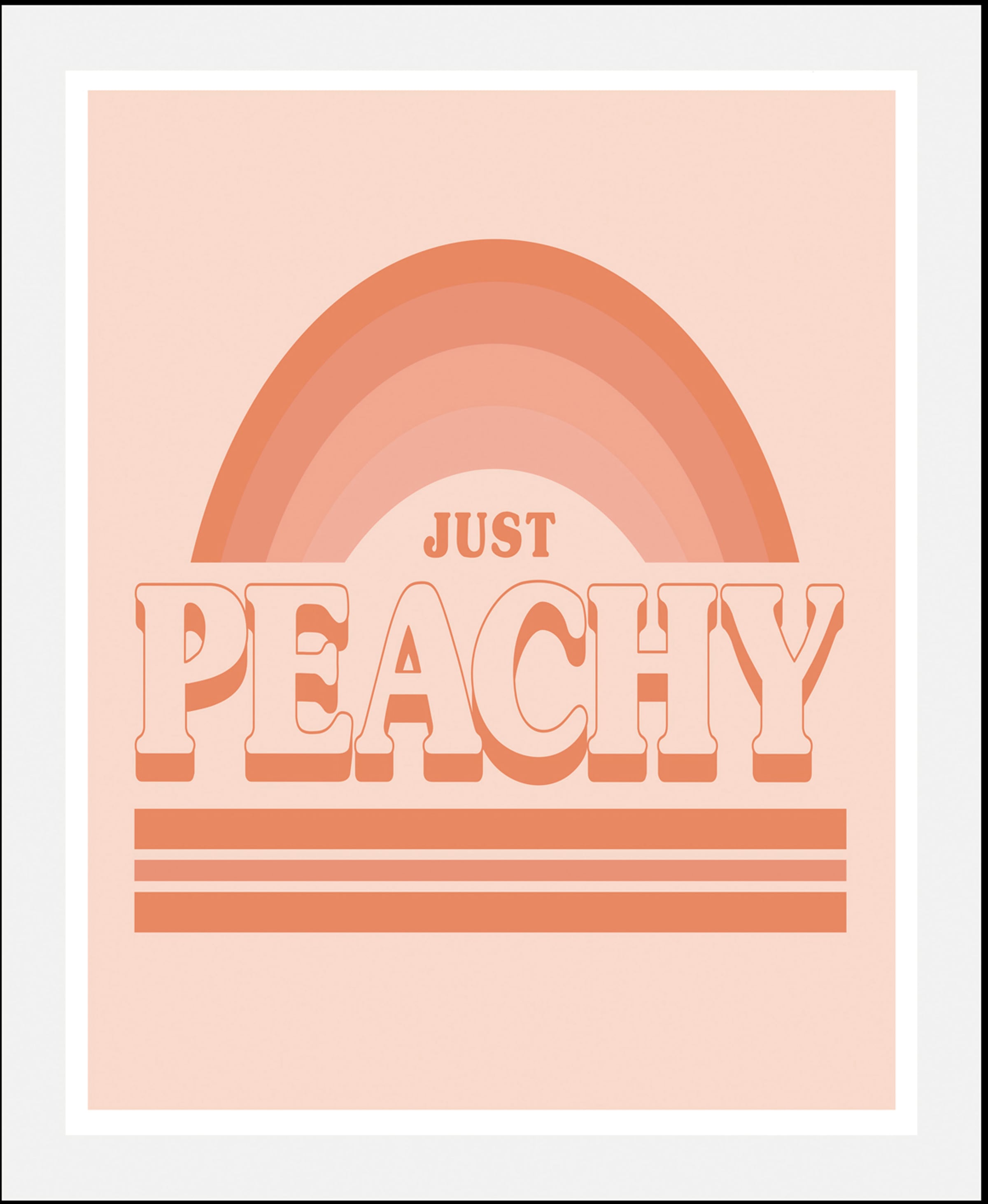 Image of queence Bild "Just Peachy" Humor Regenbogen Schriftzug Schriftzüge 1 Stk. tlg. gerahmt