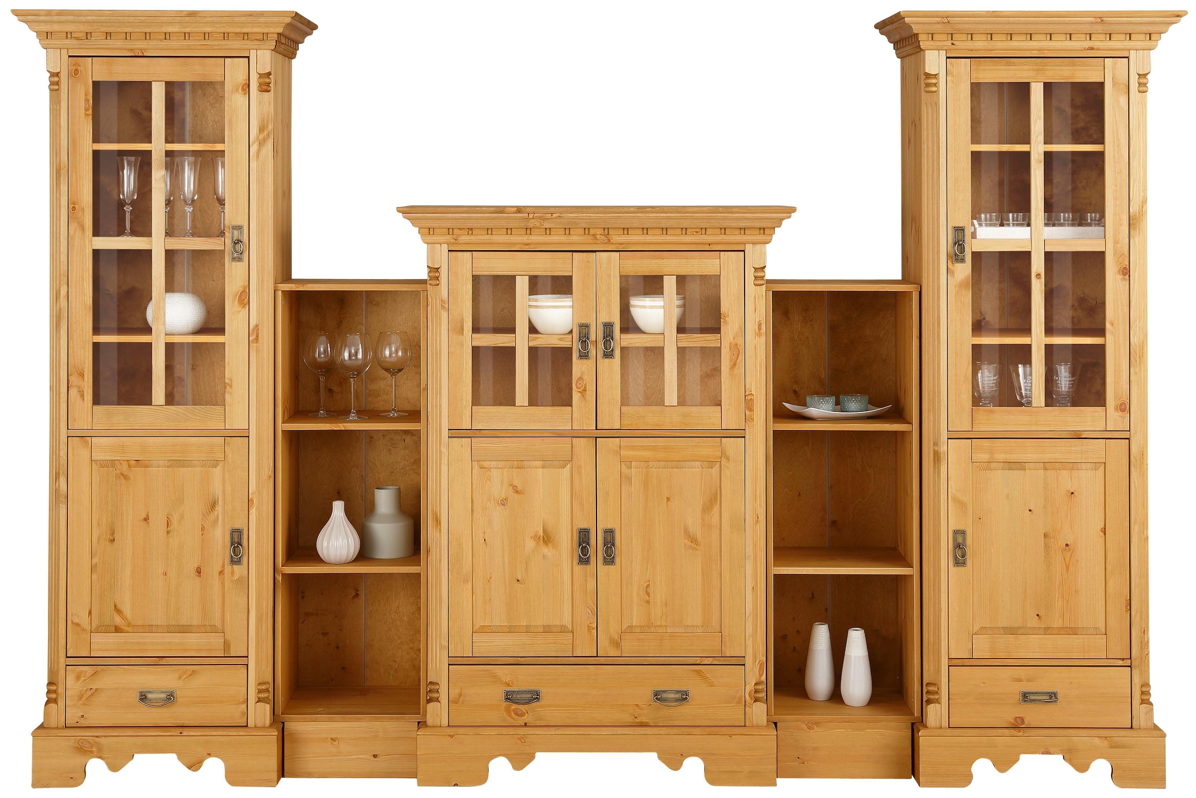 Home affaire Wohnwand »Milan«, (5 St.), aus massiver Kiefer, FSC® zertifiziert
