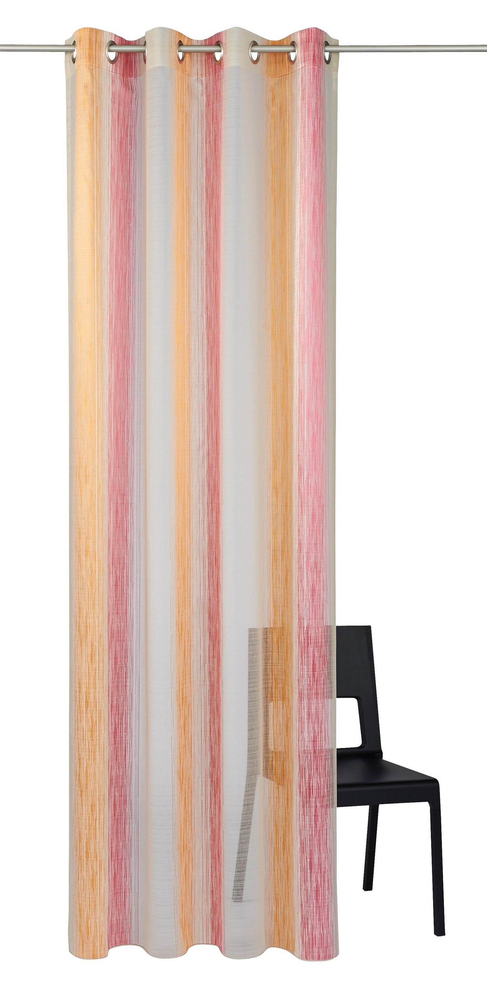 Image of ADO Goldfarbenkante Gardine nach Mass »Rio«, (1 St.), transparent, aufwendige Applikationen, fein strukturiert bei Ackermann Versand Schweiz