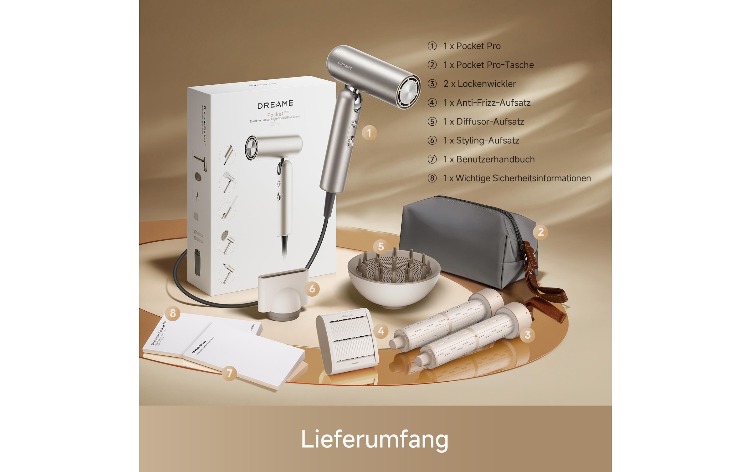 Dreame Sèche-cheveux »Pocket Pro« 1.300 W Föhn