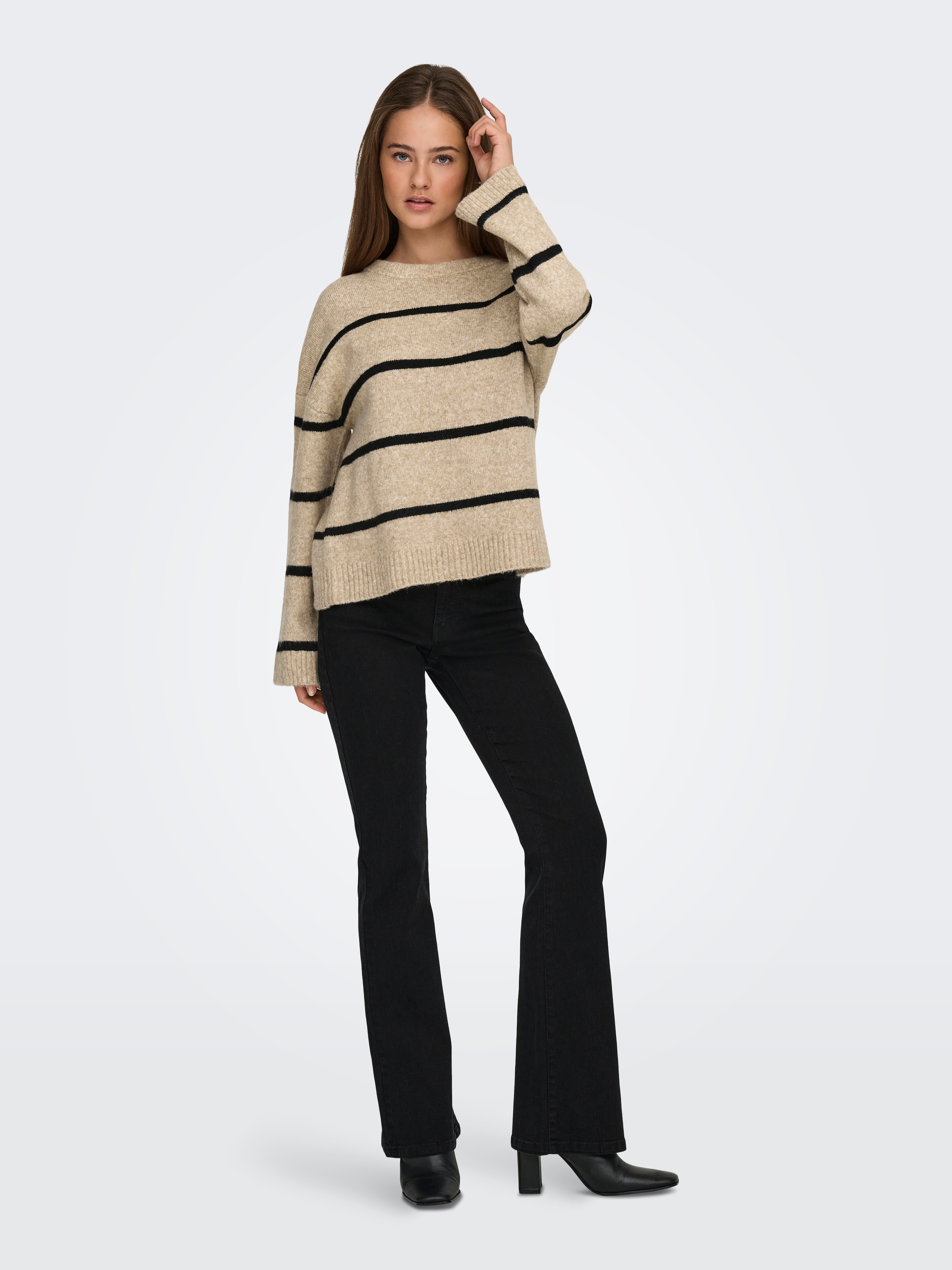 ONLY Strickpullover »ONLOXFORD LIFE LS STRIPE O-NECK KNT«