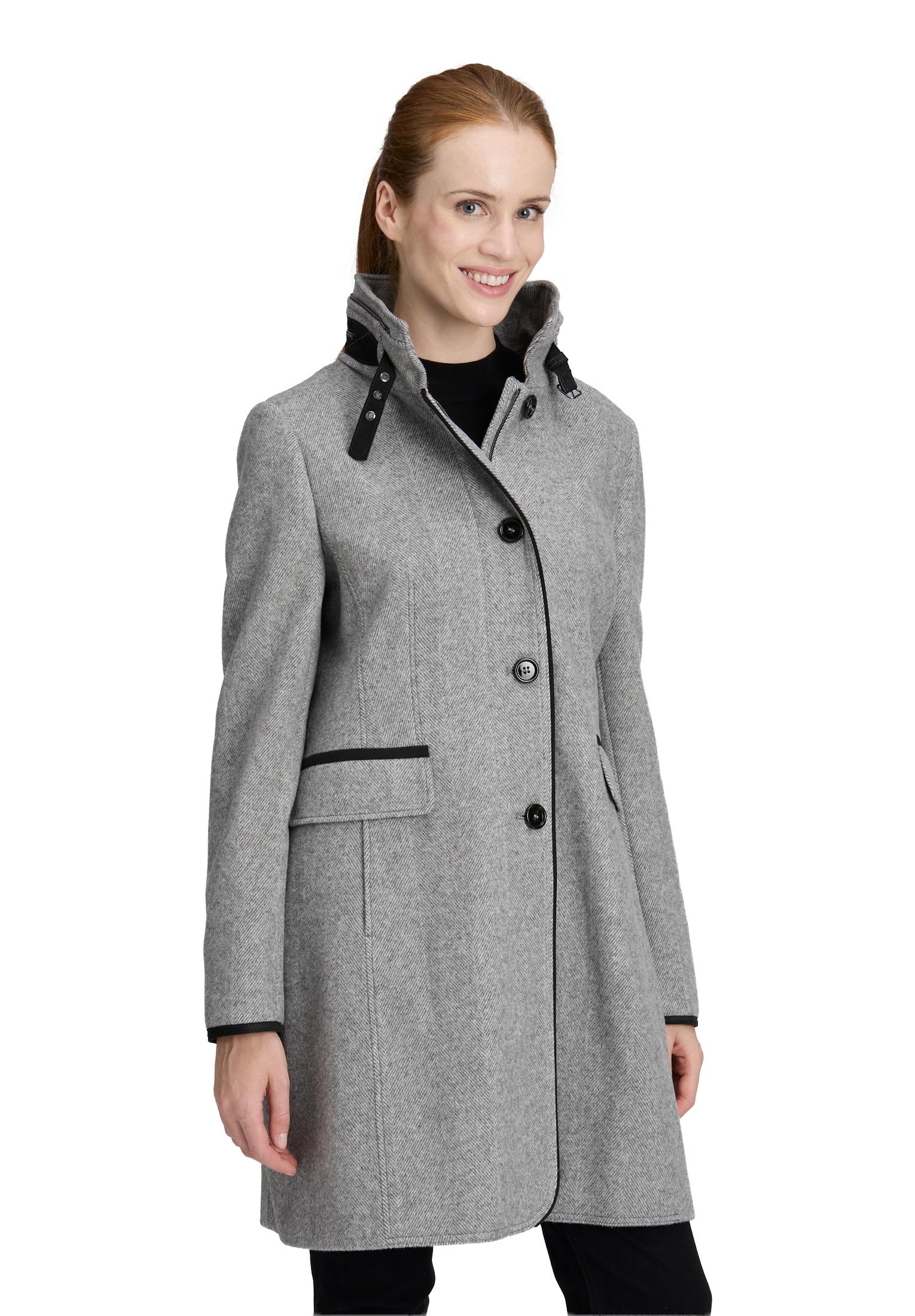 Gil Bret Manteau en laine mit Wolle, Stehkragen und Knopfleiste