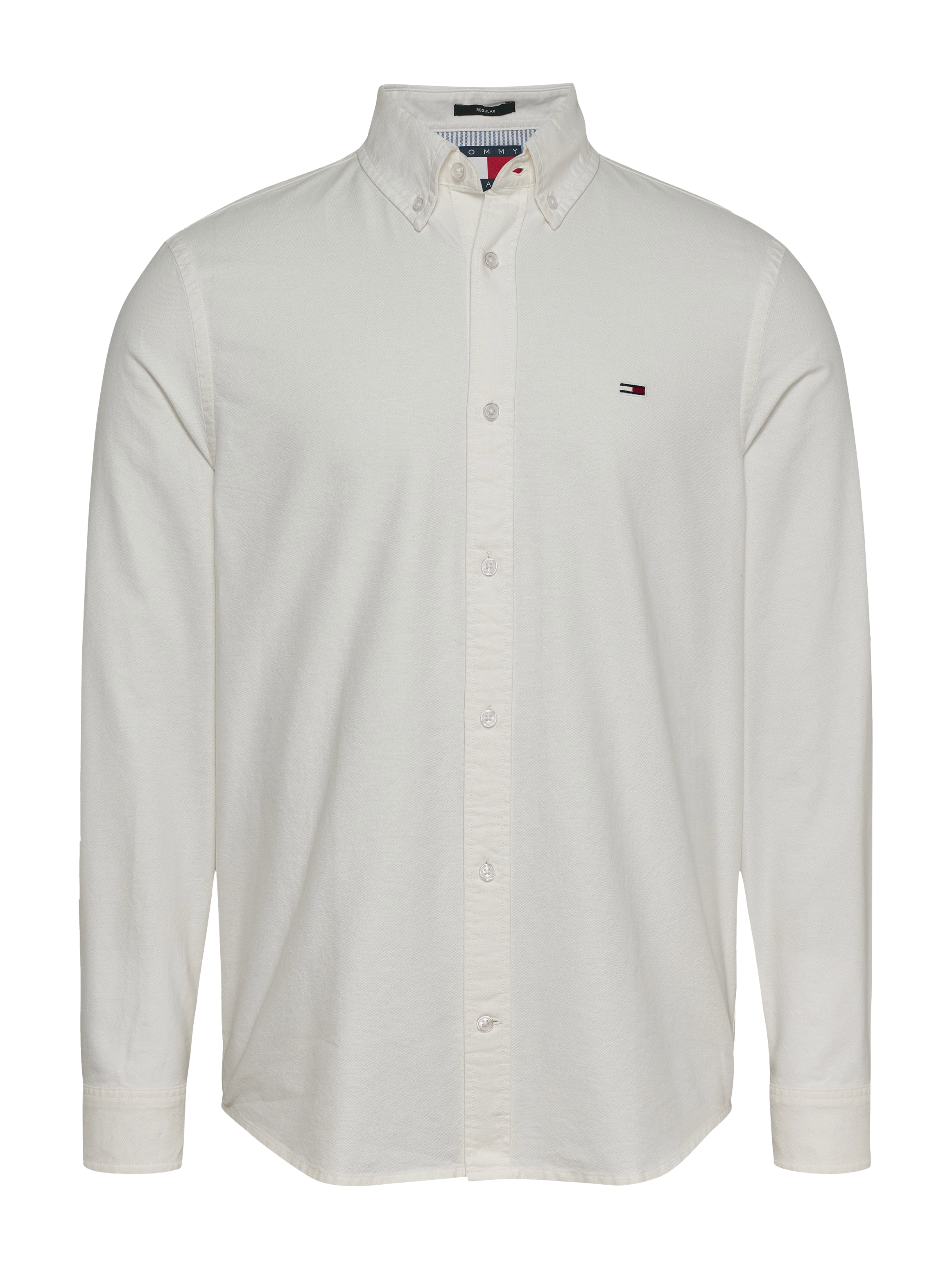 Tommy Jeans Plus Langarmhemd »TJM REG OXFORD SHIRT EXT«, in Grossen Grössen, Logostickerei, Button-down-Kragen