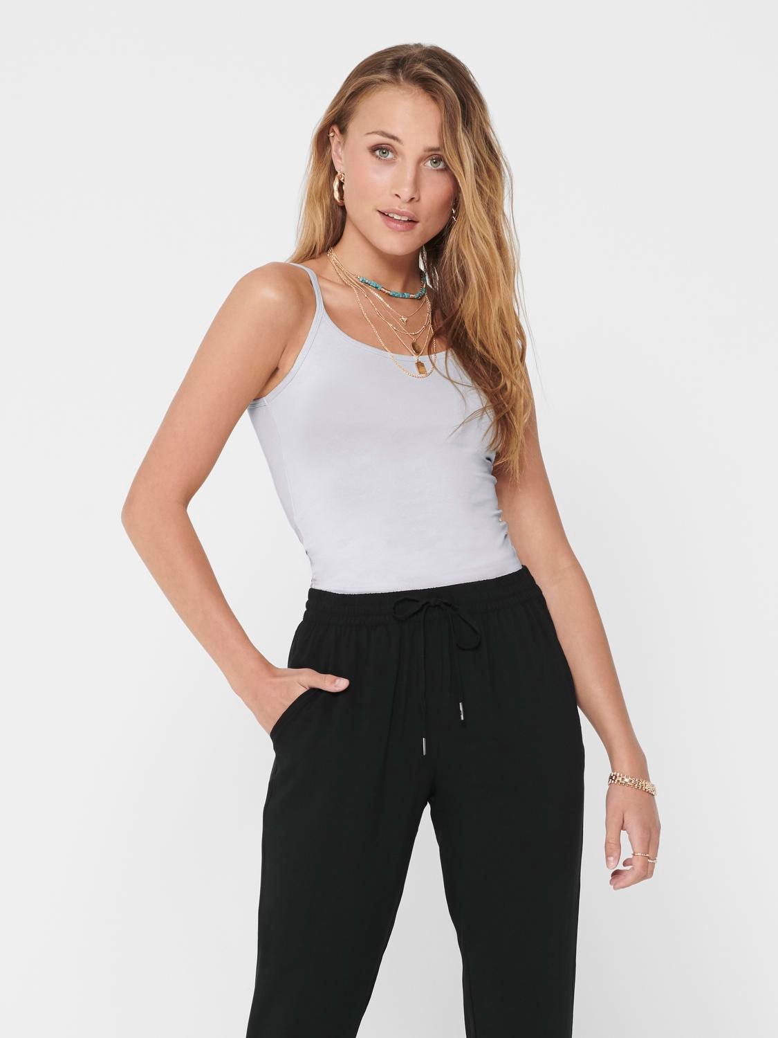Image of ONLY Trägertop "ONLLOVE STRAP SINGLET NOOS JRS" Baumwollmischung