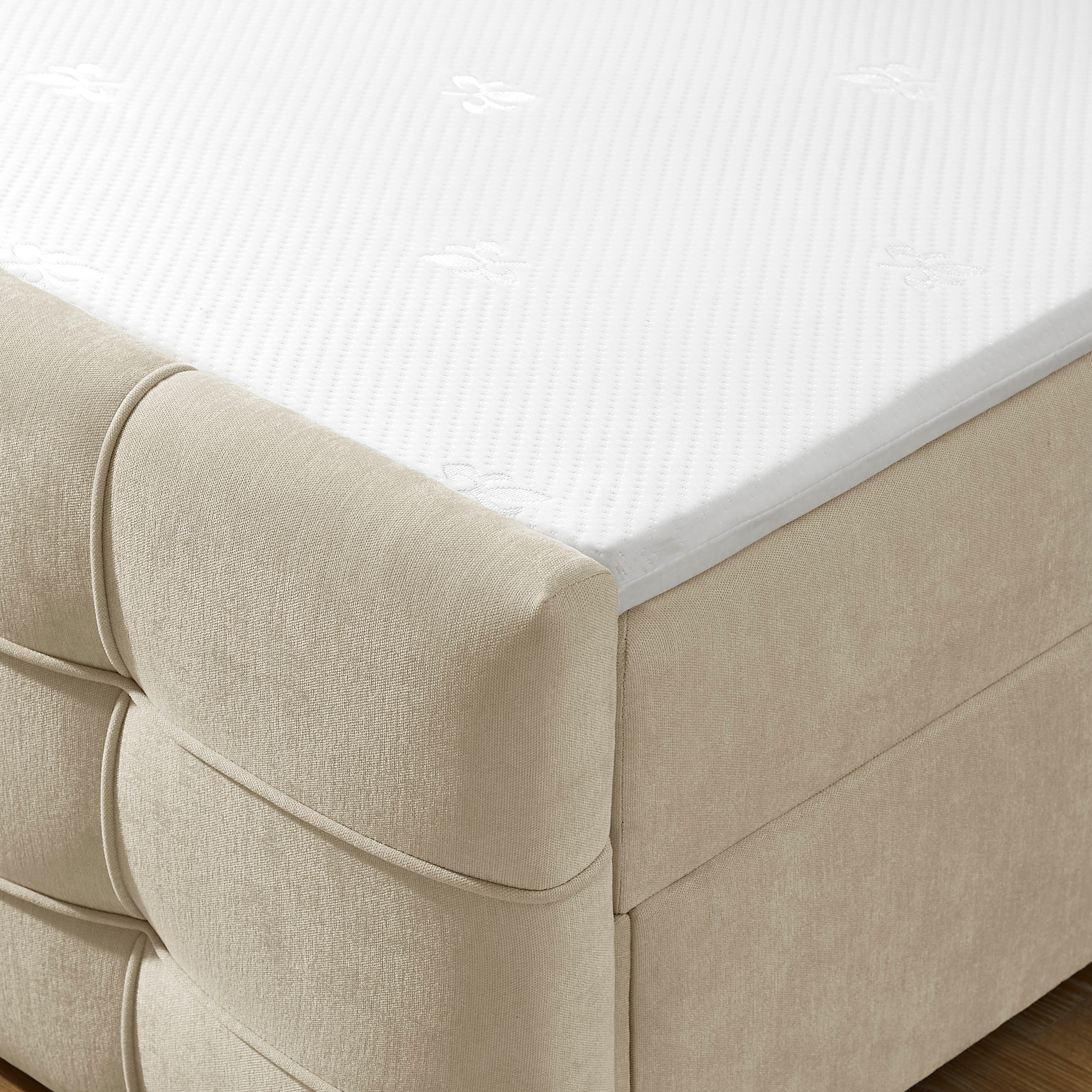 GOODproduct Boxbett »LILIENNE, Polsterbett mit Bettkasten und Taschenfederkernmatratze H3« mit Kaltschaumtopper, Chenille-Bezug, 160x200 & 180x200 cm