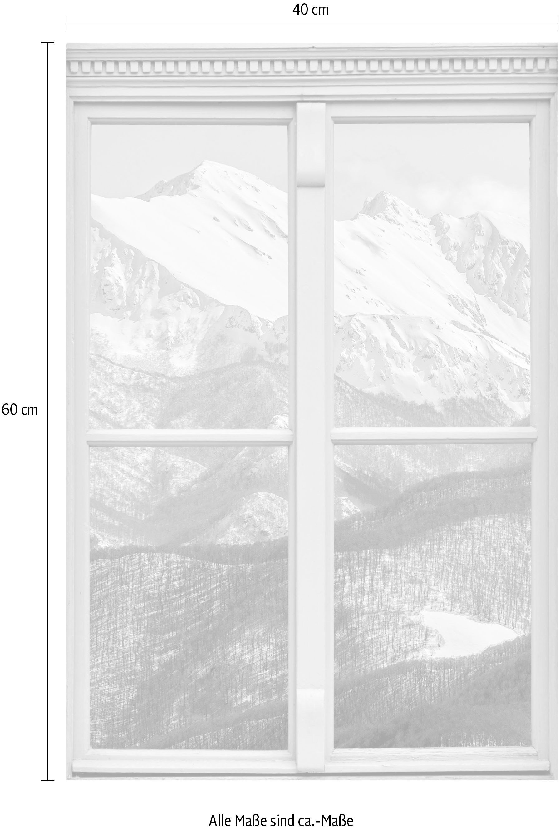 queence Wandsticker »Berge«, Wandsticker, Wandbild, selbstklebend, 3D, Fenster