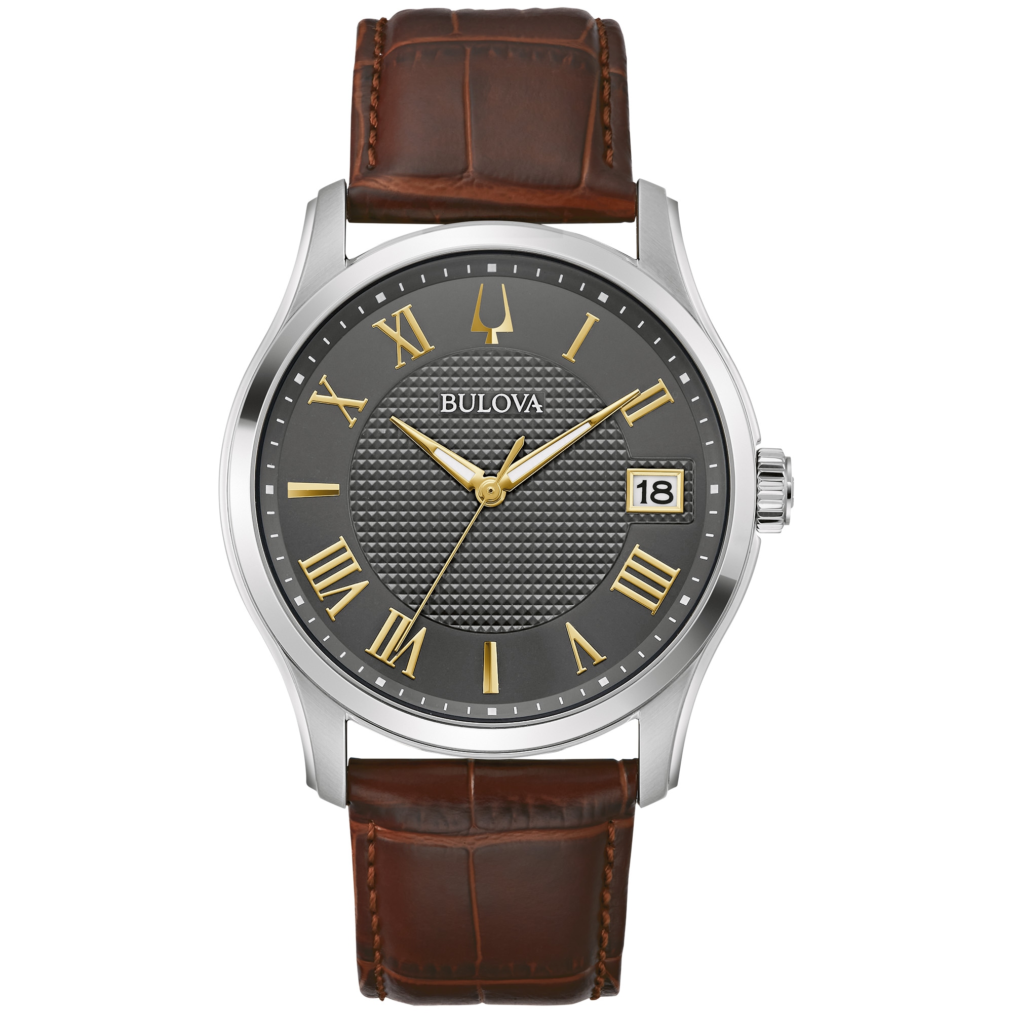 Image of Bulova Quarzuhr Armbanduhr, Herrenuhr, Damenuhr, Lederarmband, Datum
