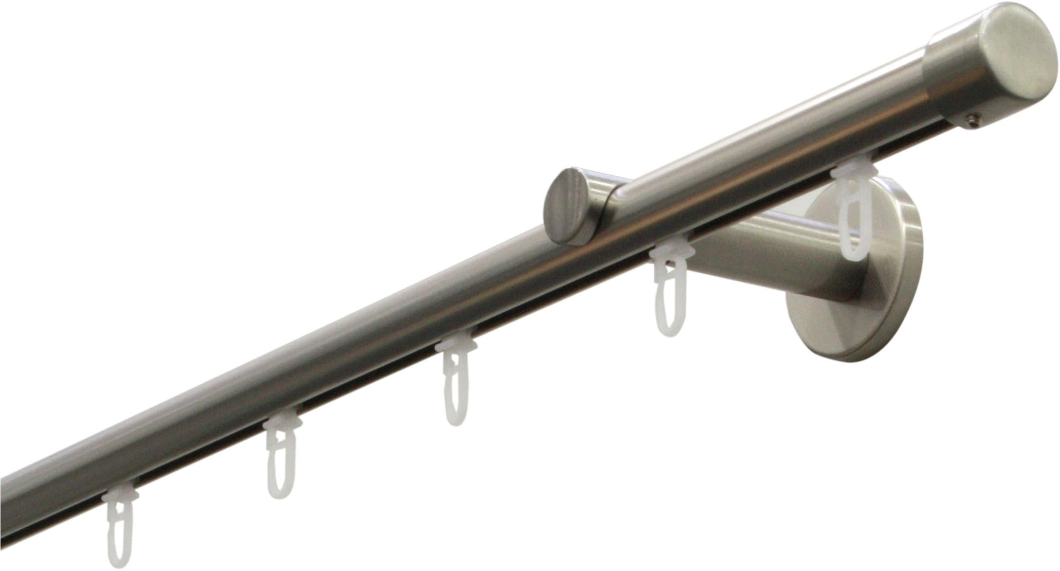 Image of GARDINIA Gardinenstange "Set Isa 1-Lauf mit Innenlauf II" Ø 2 mm 1 läufig-läufig mit Bohren, Wandmontage, Metall, Komplettes Gardinenstangen-Set