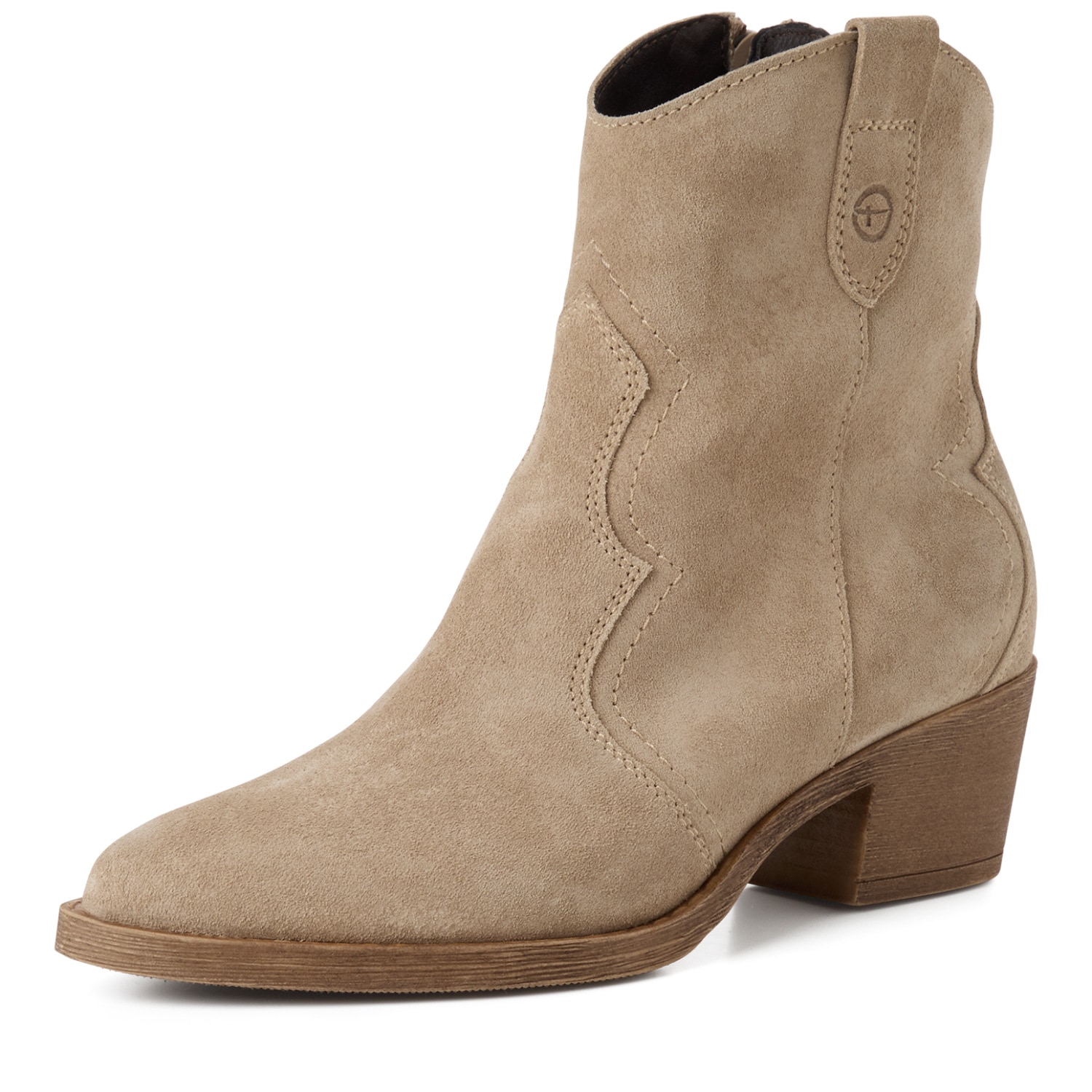 Tamaris Bottes de Cowboy  talon bloc, festival, bottes western avec coutures à la mode,