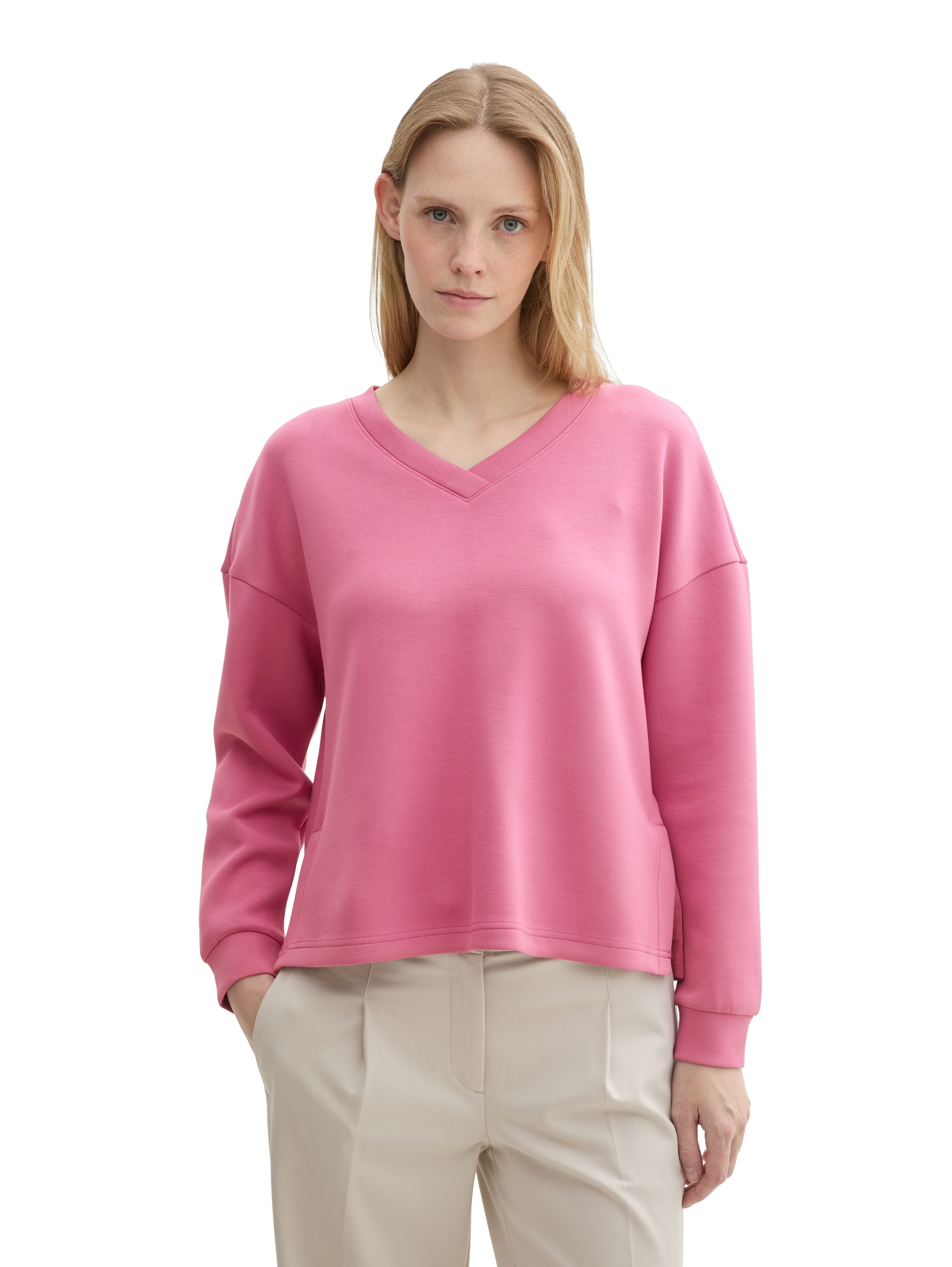 Image of TOM TAILOR Sweatshirt "Scuba", mit V-Ausschnitt