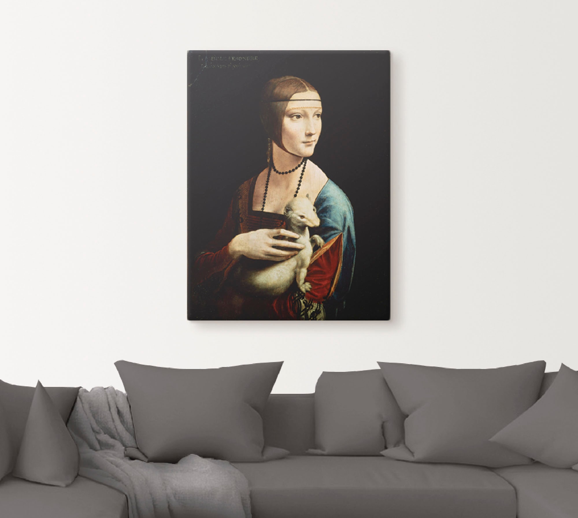 Artland Wandbild »Dame mit dem Hermelin Porträt«, Frau, (1 St.), als Leinwandbild, Poster, Wandaufkleber in verschied. Grössen