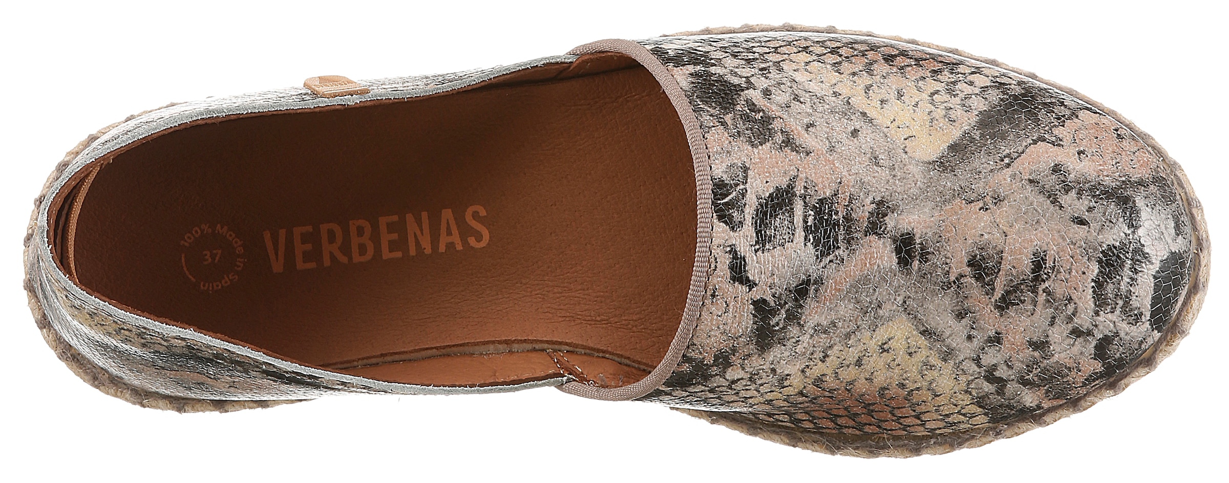 VERBENAS Espadrille »CARMEN«  mocassin, chaussure sans lacets, chaussure d'été, chaussure de vacances aspect reptile