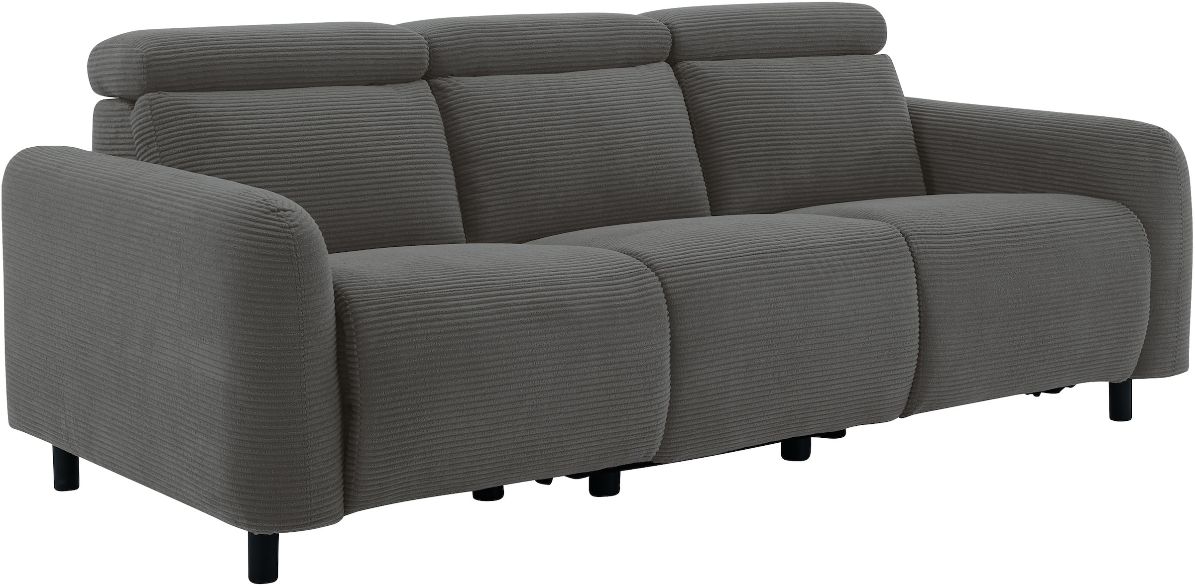 GOODproduct 3-Sitzer »SKAANE Cord-Sofa, 229 cm, manuelle u. elektrische Relaxfunktion« Relax-Funktion in 2 Sitzen, Kopfteilverstellung, Federkernpolsterung