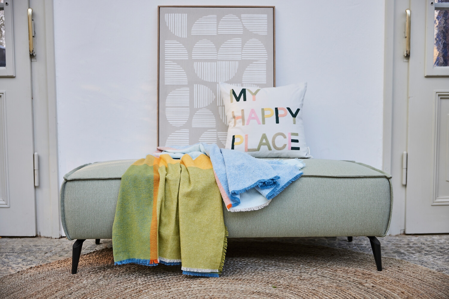 Biederlack Plaid »Plaid Summer« sommerliches Plaid mit Fransen