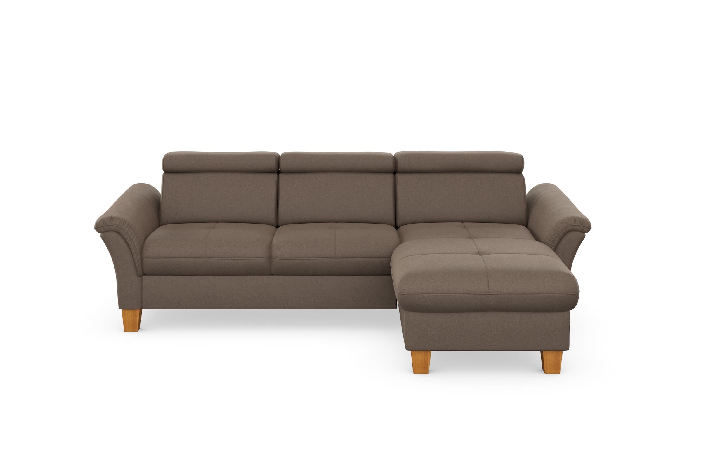 Home affaire Ecksofa »Lindgren L-Form«, wahlweise mit Bett mit klappbaren Rollen, Kasten und Kopfverstellung