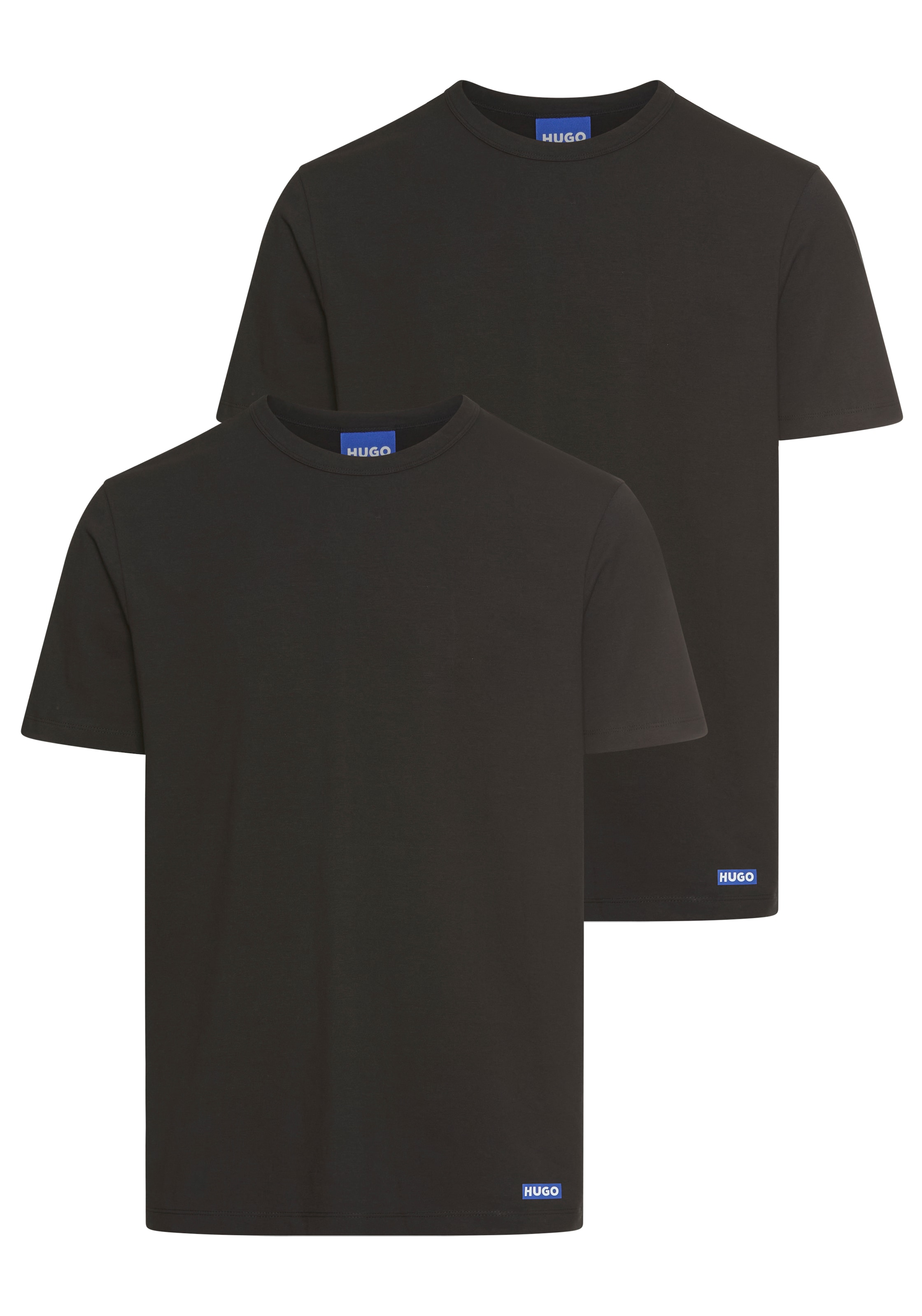 Image of HUGO T-Shirt "BLUE Naolo" Packung, 2 Stk. mit Markenlabel am Saum