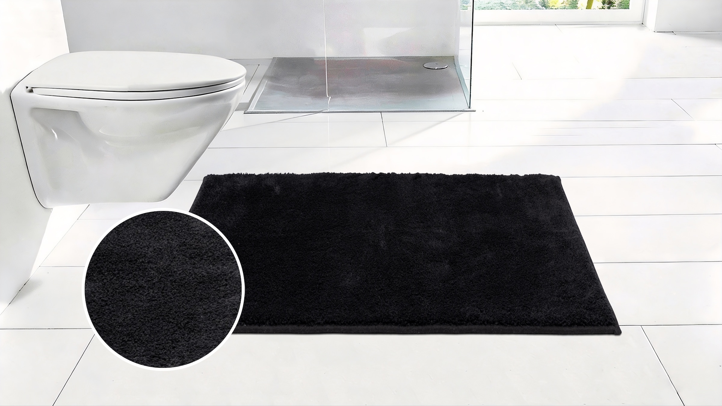 GOODproduct Badematte »Cali, Badvorleger, Badezimmer Teppich, Duschvorleger« Höhe 10 mm rutschhemmend beschichtet fussbodenheizungsgeeignet | schnell trocknend weich, Uni Farben, auch als Teppich erhältlich