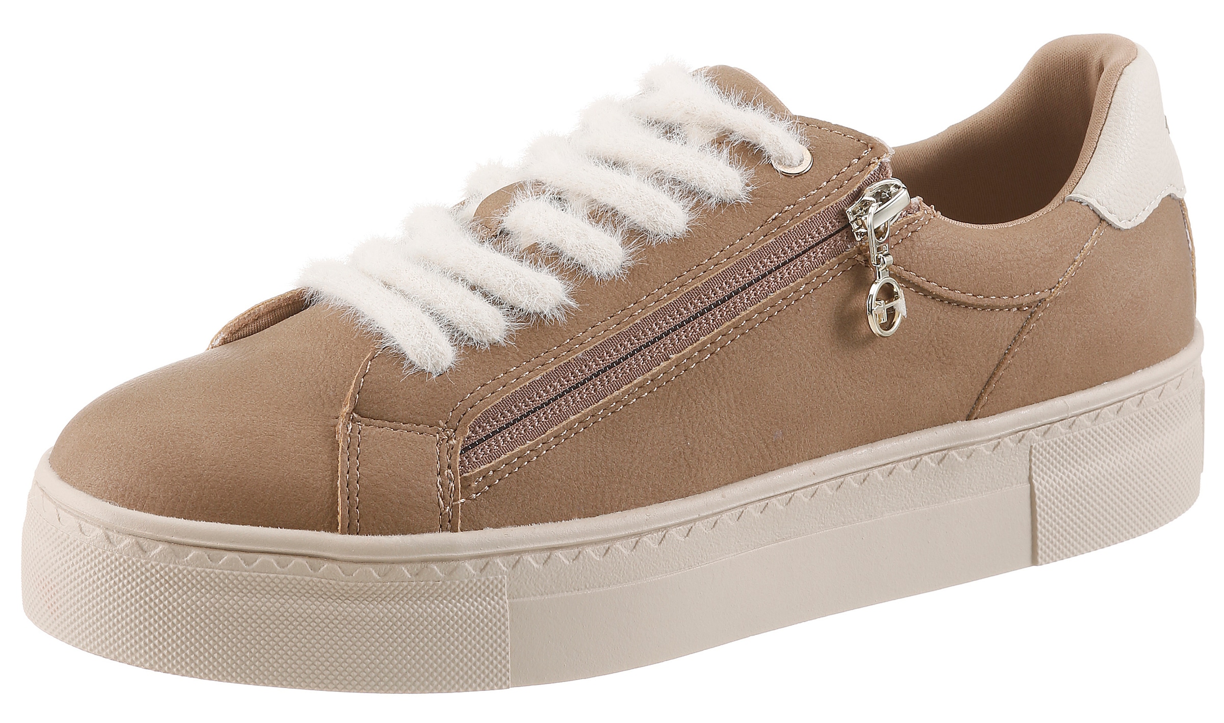 Image of Tamaris Sneaker Freizeitschuh, Schnürer mit Reissverschluss in veganer Verarbeitung