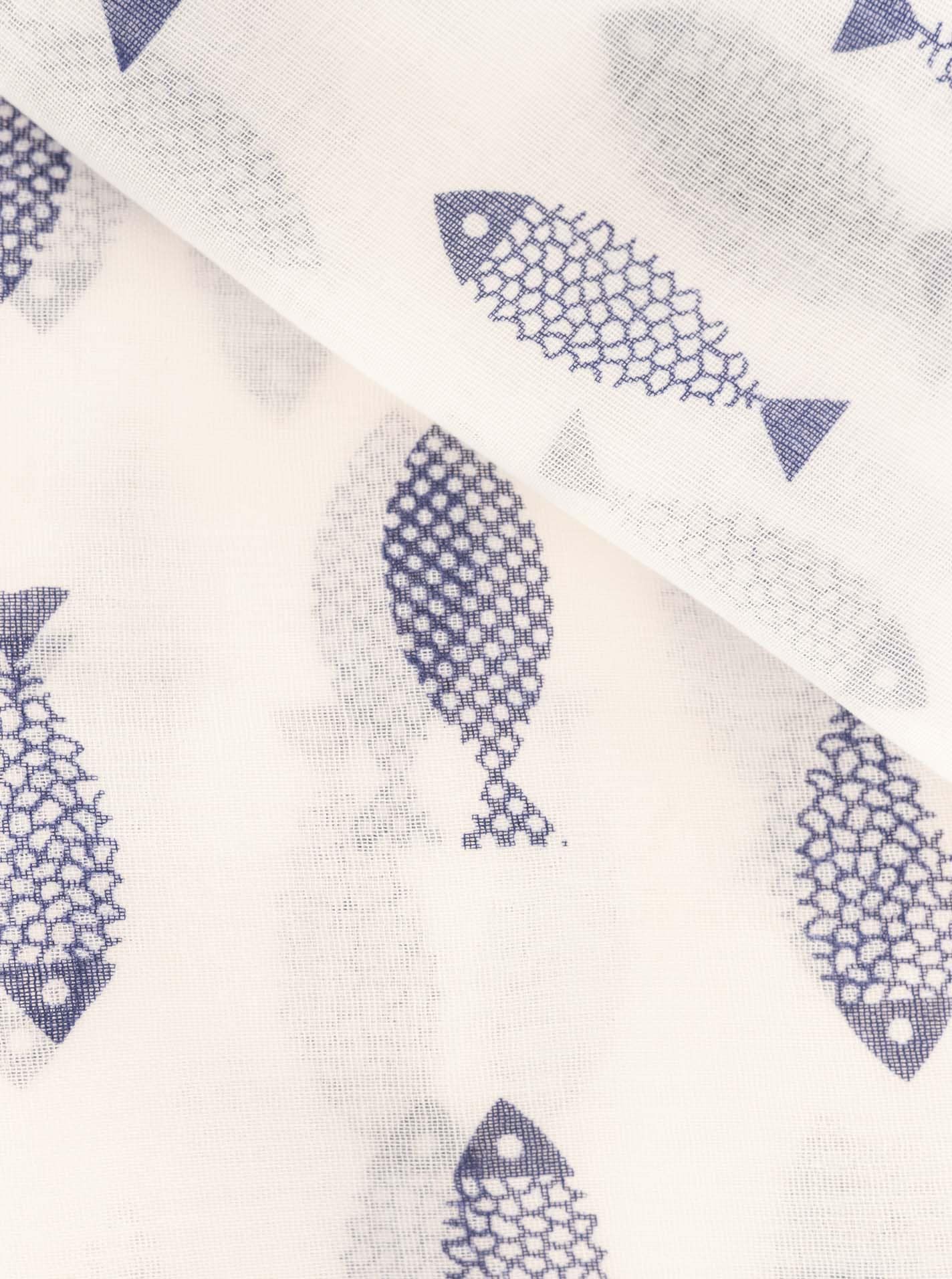 Zwillingsherz Écharpe »"Fisch"« Fischmotiv, leichter Stoff, maritimer Look