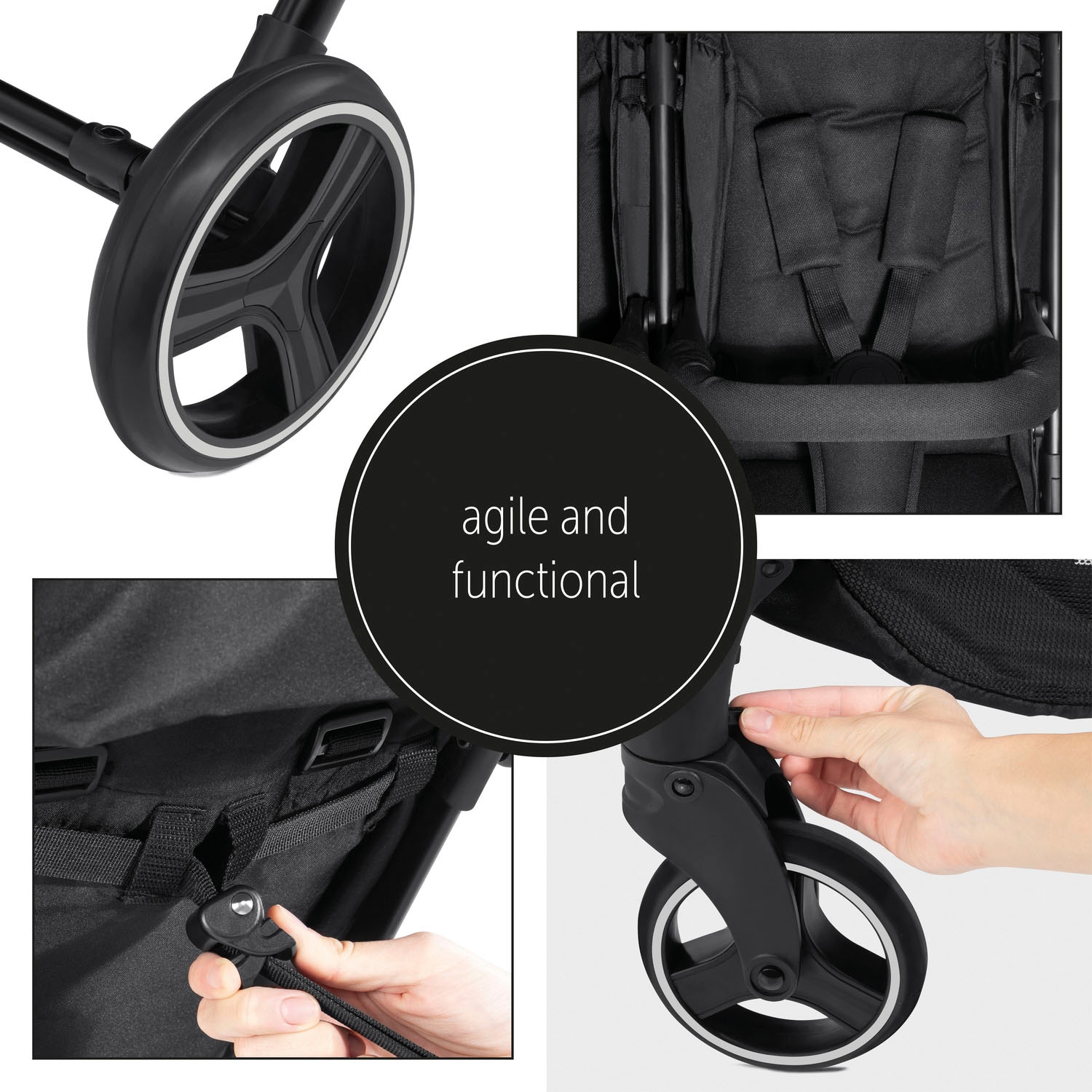 Hauck Poussette pour jumeaux »Swift X Duo, black« 30 kilos extrem schmal