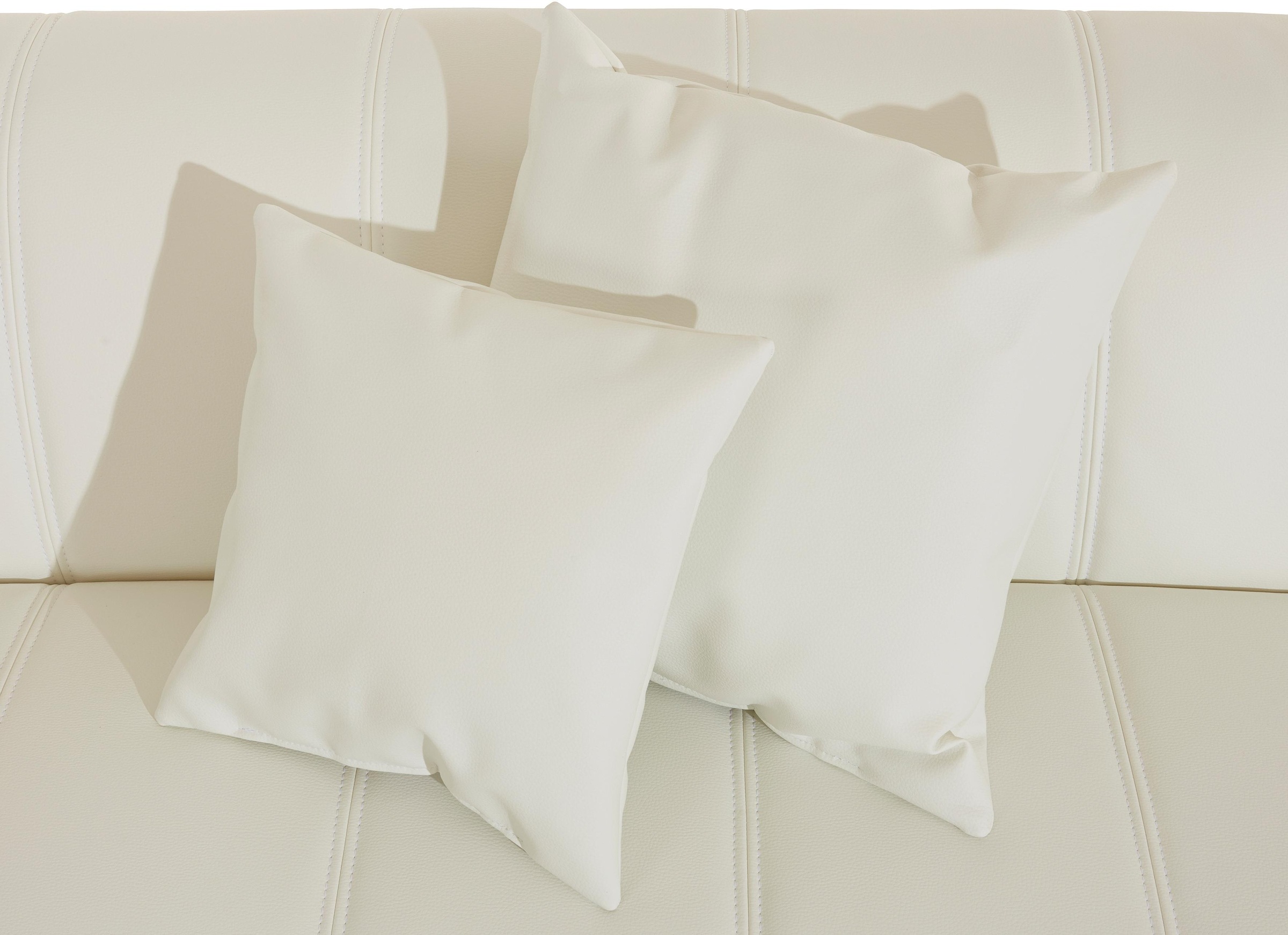 DOMO collection Wohnlandschaft »Turah moderne Steppung, incl. Zierkissen, auch in Leder,«, wahlweise mit Bettfunktion,  B/T/H: 297/82/75 cm, U-Form