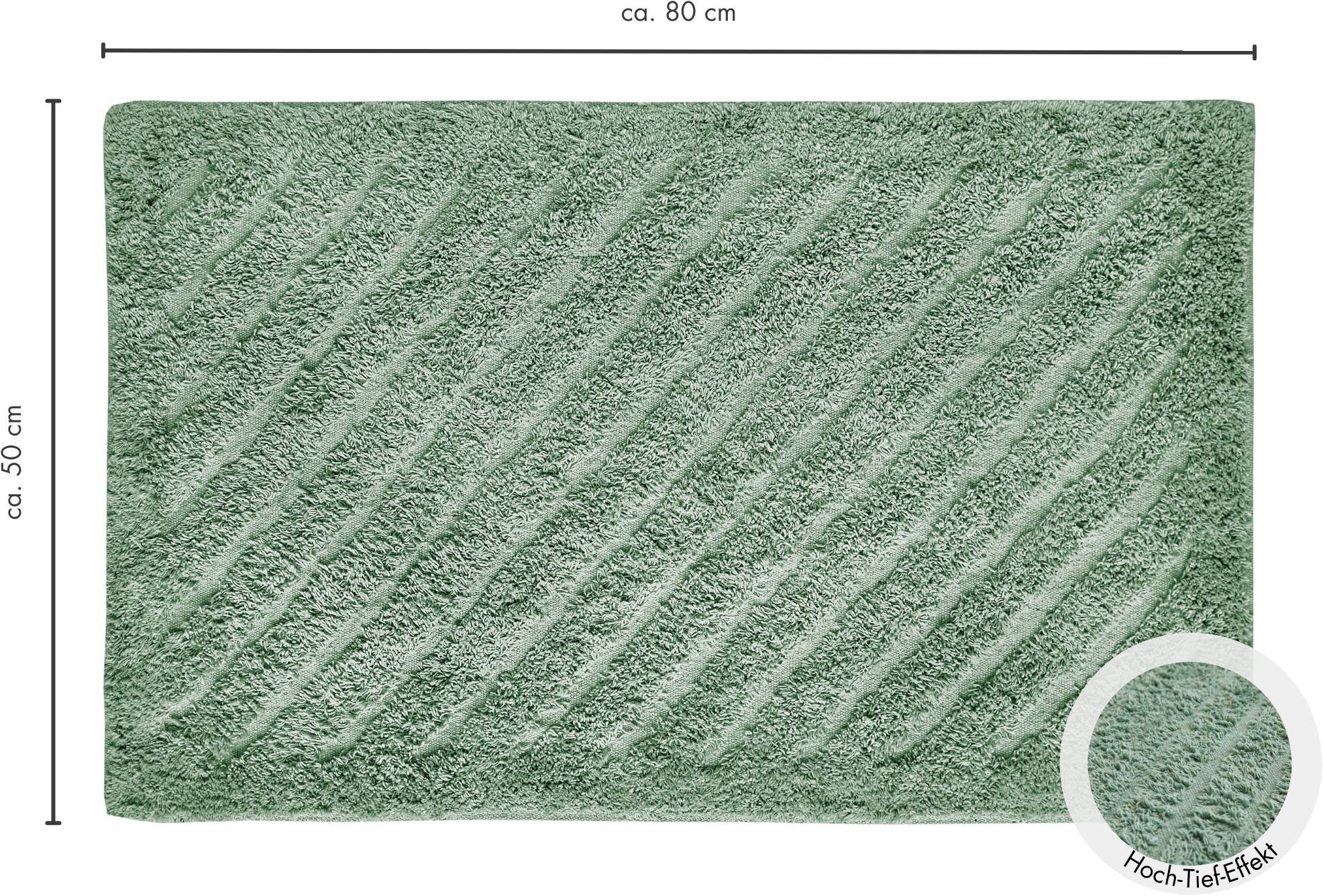 Andiamo Badematte »Havanna, 50x80 cm« Höhe 7,5 mm fussbodenheizungsgeeignet | schnell trocknend Badteppich, Uni Farben, Hoch-Tief Effekt, verschiedene Designs