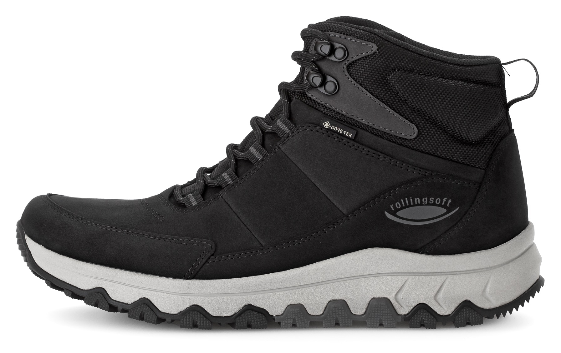 Gabor Rollingsoft Schnürboots, High-Top-Sneaker, Komfortschuh, Freitzeitschuh, Weite G 1/2 (=weit)