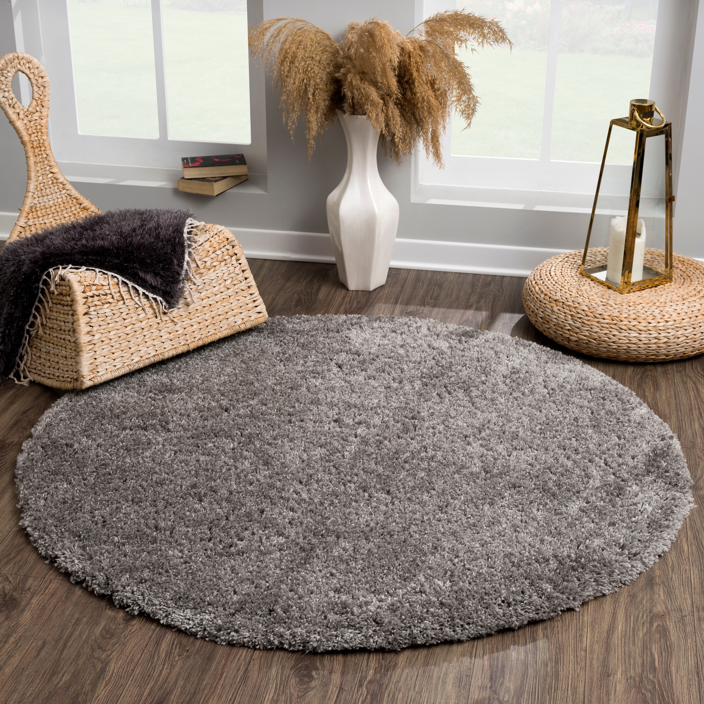 Image of Sanat Hochflor-Teppich "Porto" rund 45 mm Höhe Wohnzimmer, Langflor, Shaggy Teppich