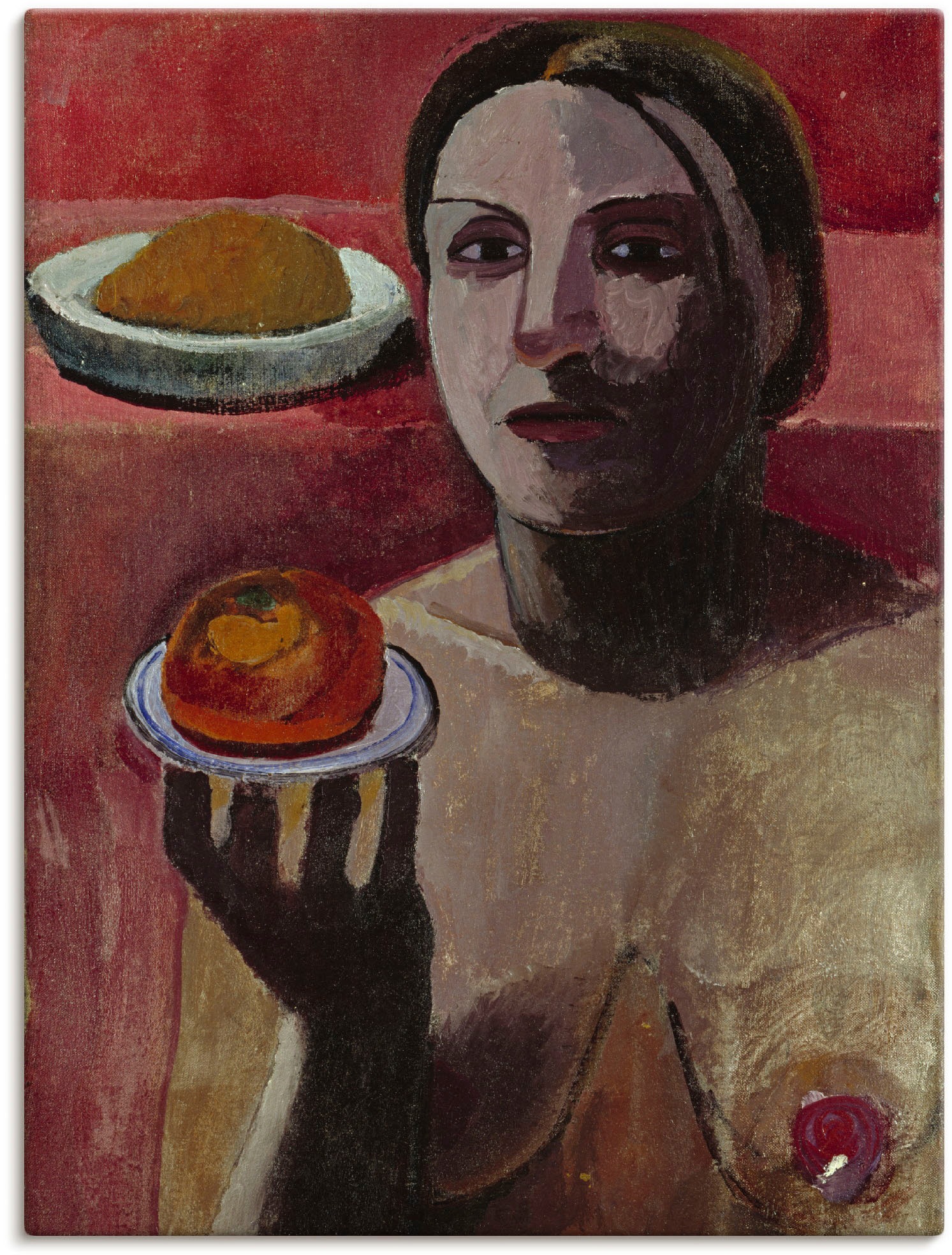 Image of Artland Wandbild »Halbakt einer Italienerin mit Teller«, Frau, (1 St.), in vielen Grössen & Produktarten -Leinwandbild, Poster, Wandaufkleber / Wandtattoo auch für Badezimmer geeignet bei Ackermann Versand Schweiz