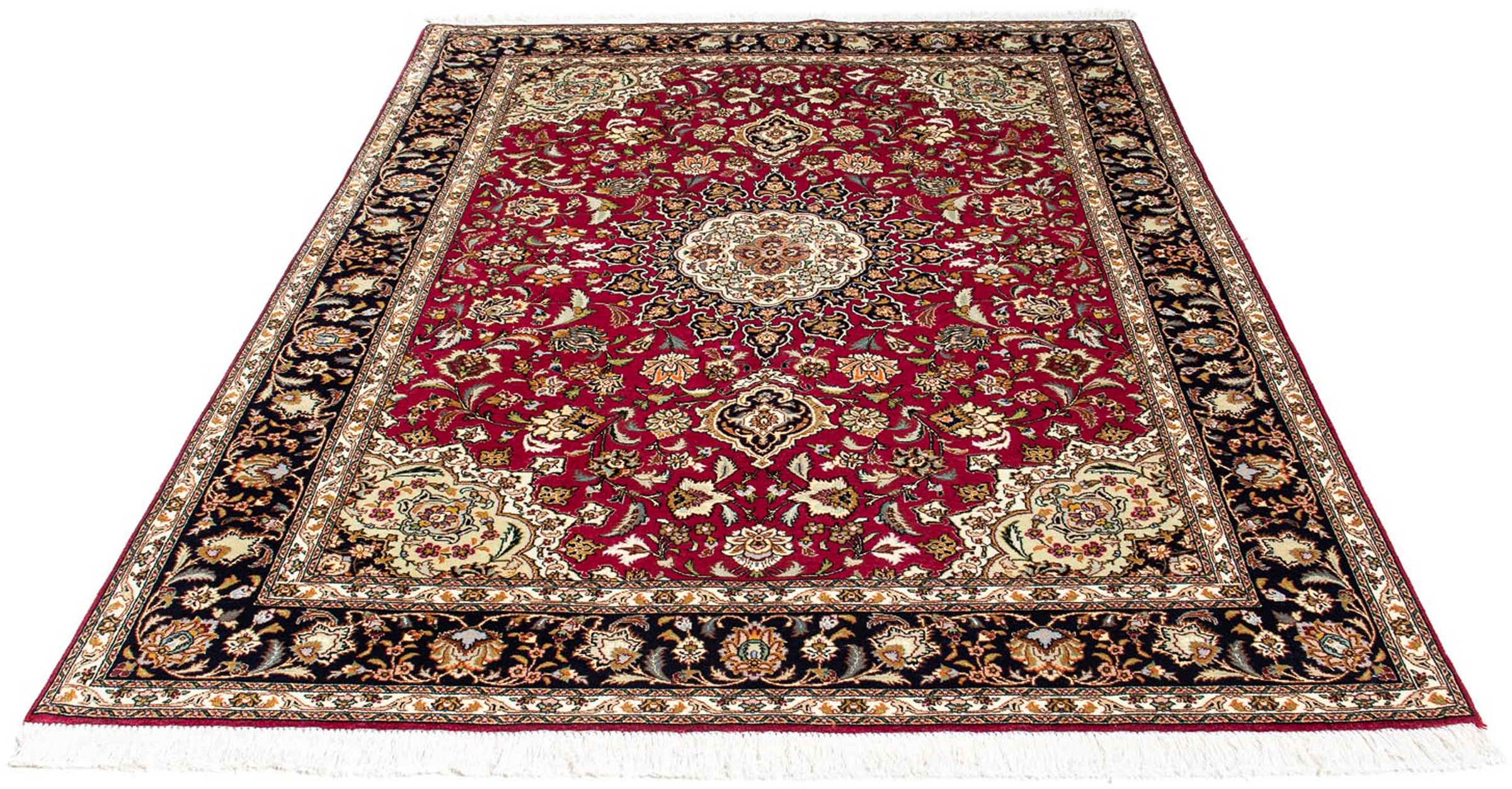 Image of morgenland Orientteppich »Perser - Täbriz - Royal - 213 x 152 cm - dunkelrot«, rechteckig, 7 mm Höhe, Wohnzimmer, Handgeknüpft, Einzelstück mit Zertifikat bei Ackermann Versand Schweiz