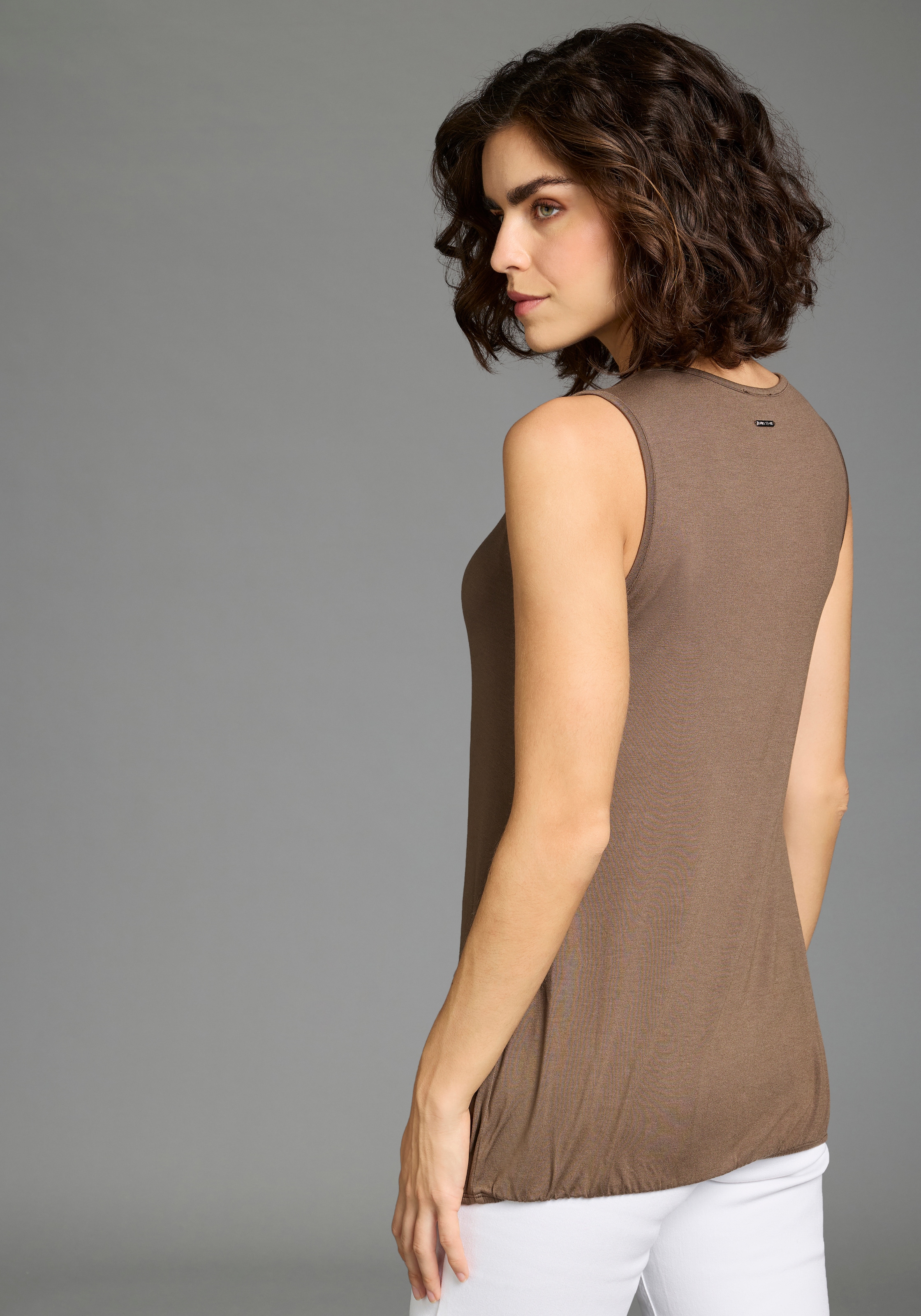 Laura Scott Tanktop mit Rundhals-Ausschnitt, ohne Ärmel, aus Viskose und Elasthan