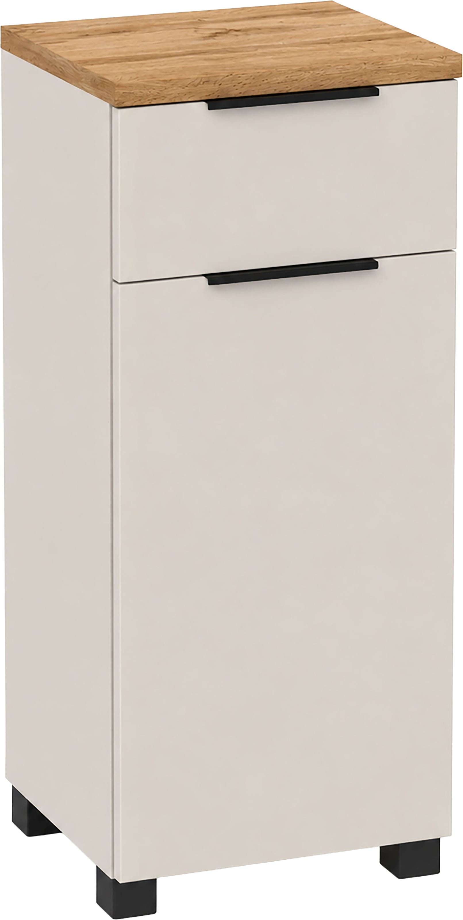 Image of Schildmeyer Unterschrank "Saga, mit fühlbarer Holzstruktur, Breite 40 cm, Made in Germany" 1 Stk. tlg. Eiche Landhaus Dekor mit fühlbarer Struktur, Made in Germany