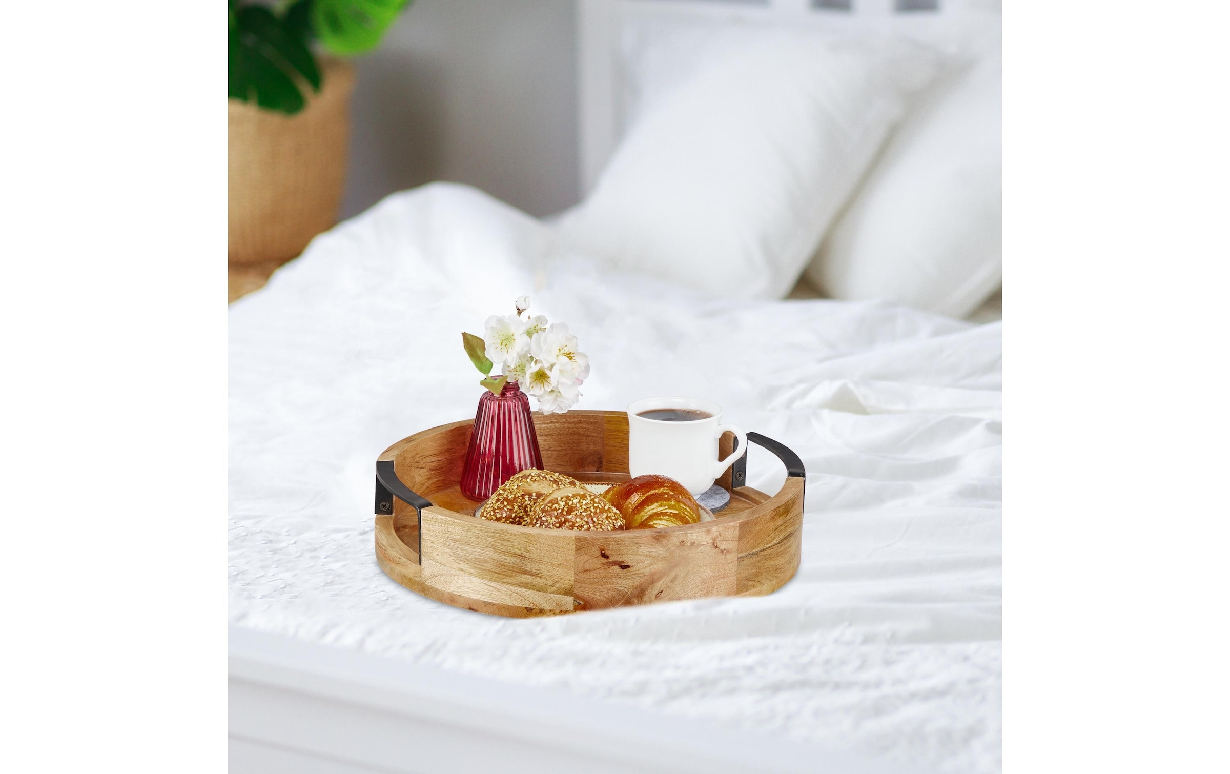 relaxdays Tablett »Mangoholz 35 cm«