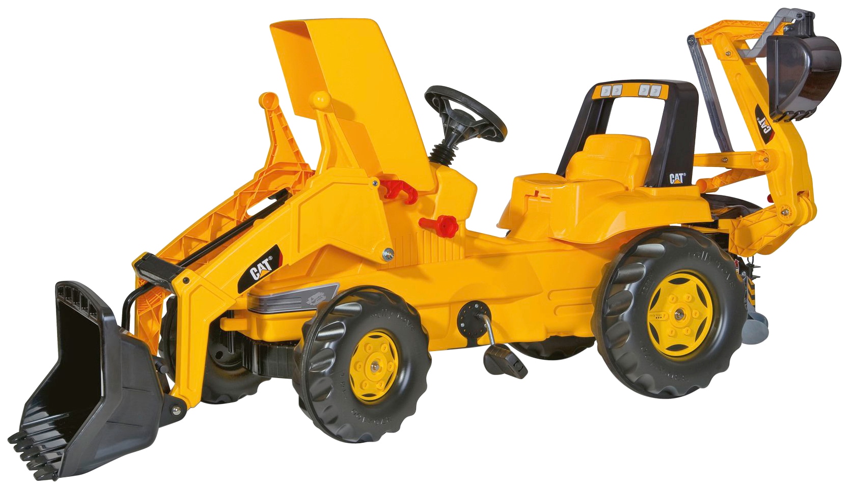 Rolly Toys Tretfahrzeug »CAT«, Kindertraktor mit Lader und Heckbagger