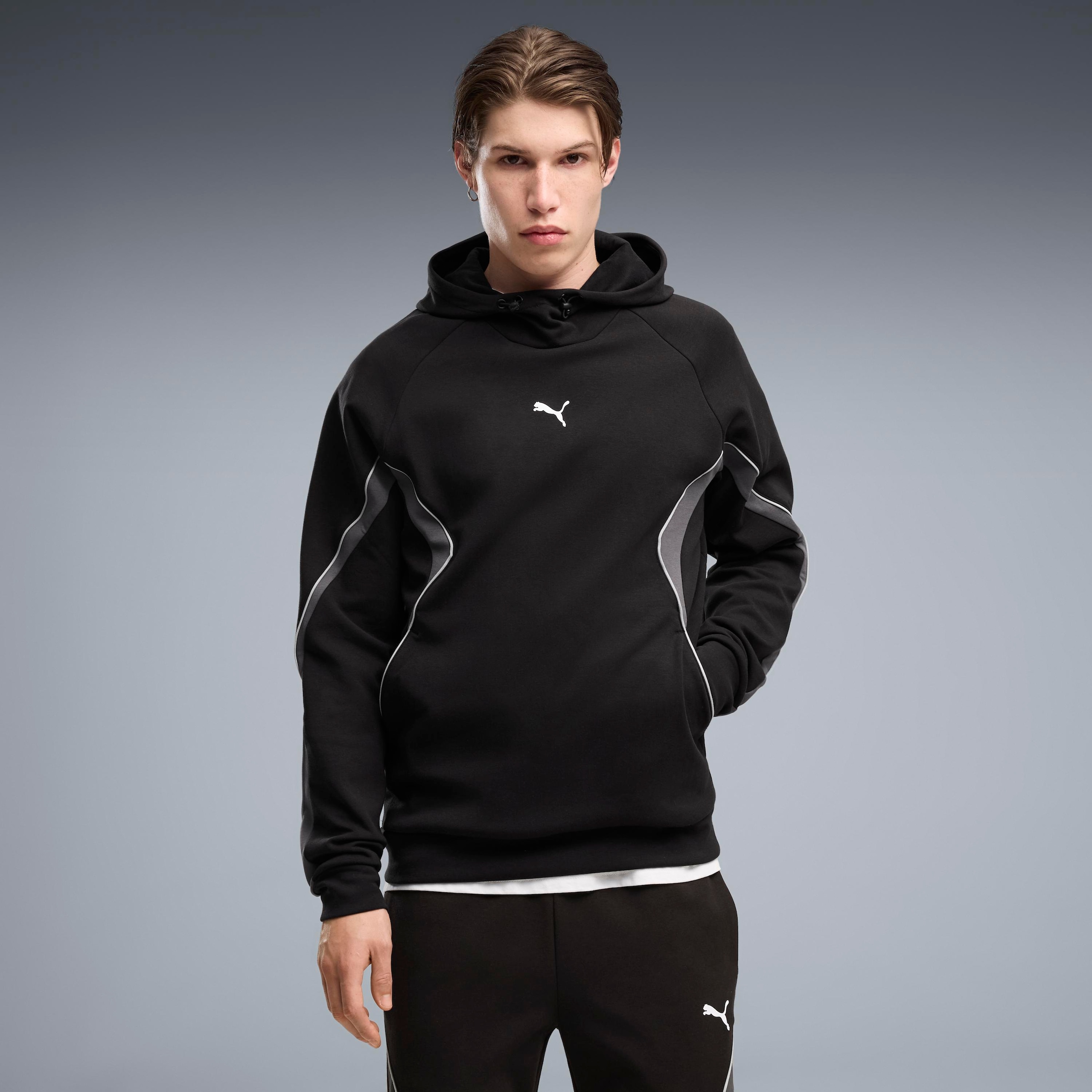 Image of PUMA Kapuzensweatshirt "SPORT BLOCKING HOODIE DK", mit Kapuze, Regular Fit