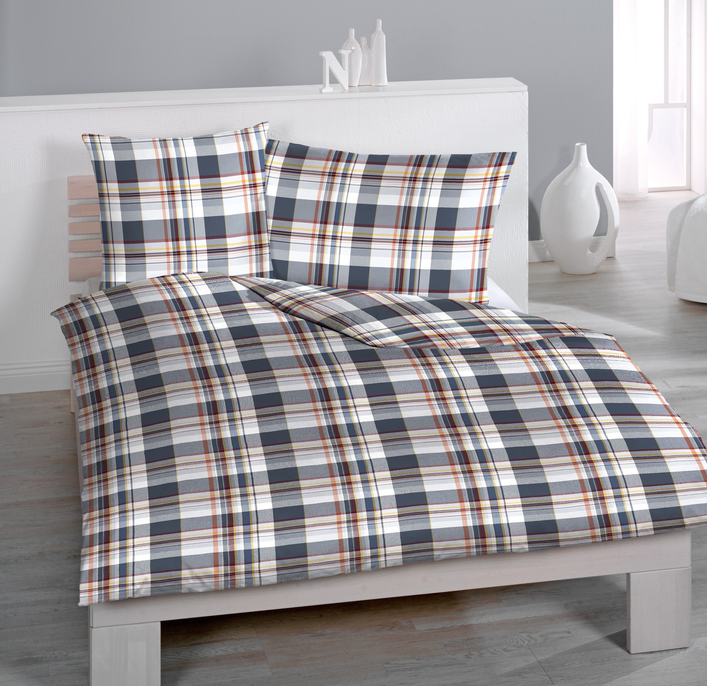 Image of HOME FASHION Bettbezug »Gregory Check Digitaldruck«, (1 St.), verdeckter Reissverschluss bei Ackermann Versand Schweiz