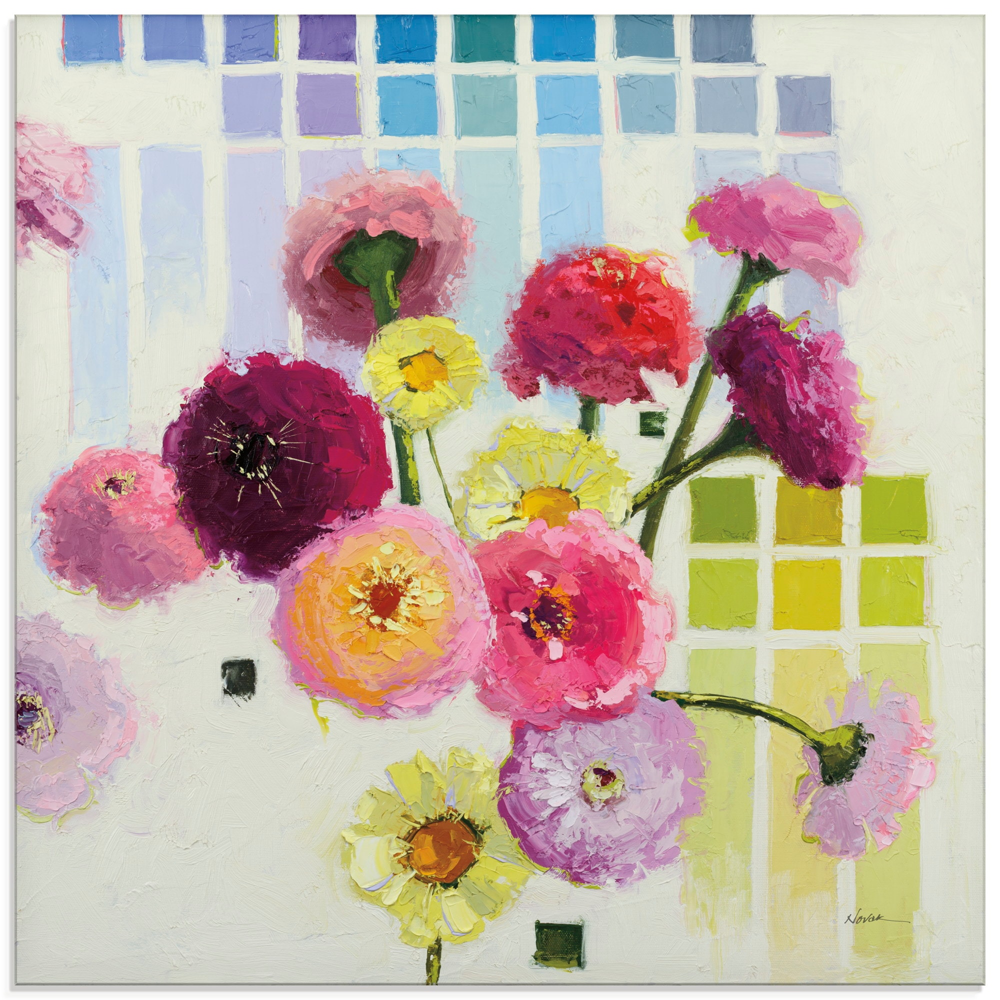Image of Artland Glasbild "Color Chart II" Blumenbilder 1 Stk. tlg. in verschiedenen Grössen