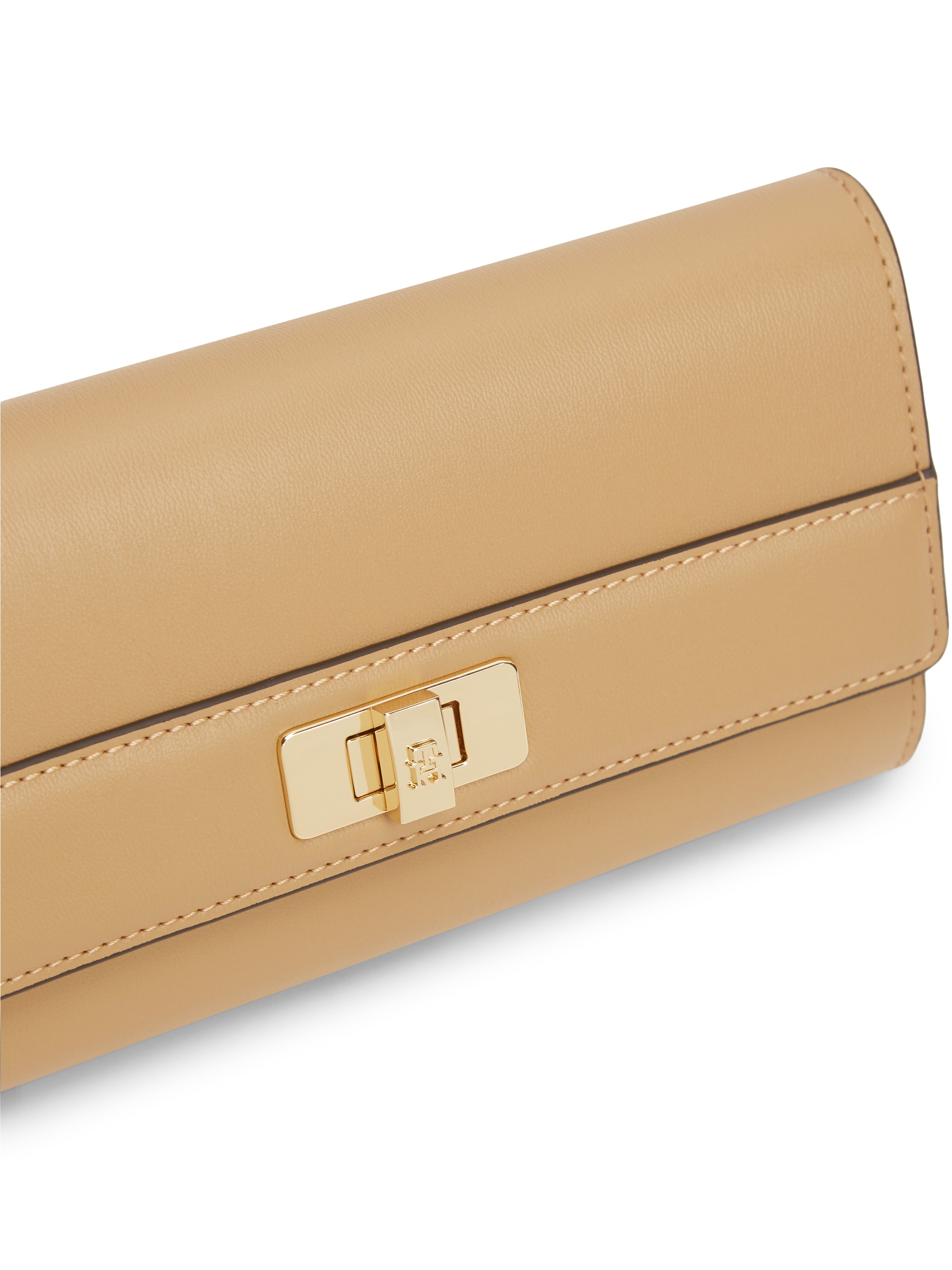 Tommy Hilfiger Geldbörse »TH MODERN LARGE FLAP WALLET« Damen Portemonnaie, Geldbeute mit goldfarbenen Accessoires