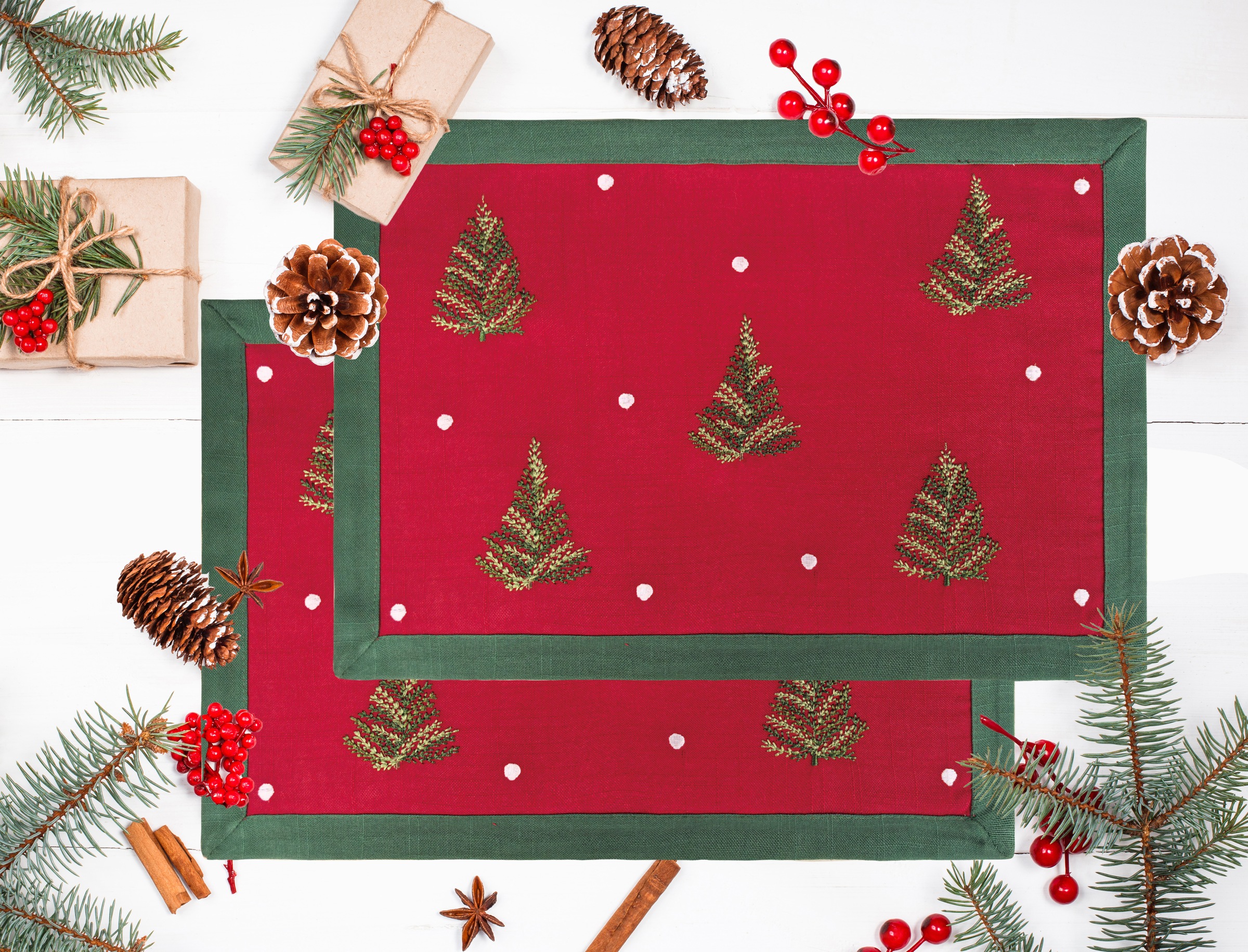 OTTO home Platzset "Josselin" Weihnachtlich, festlich, 2er Set, Wohnzimmer, Esszimmer