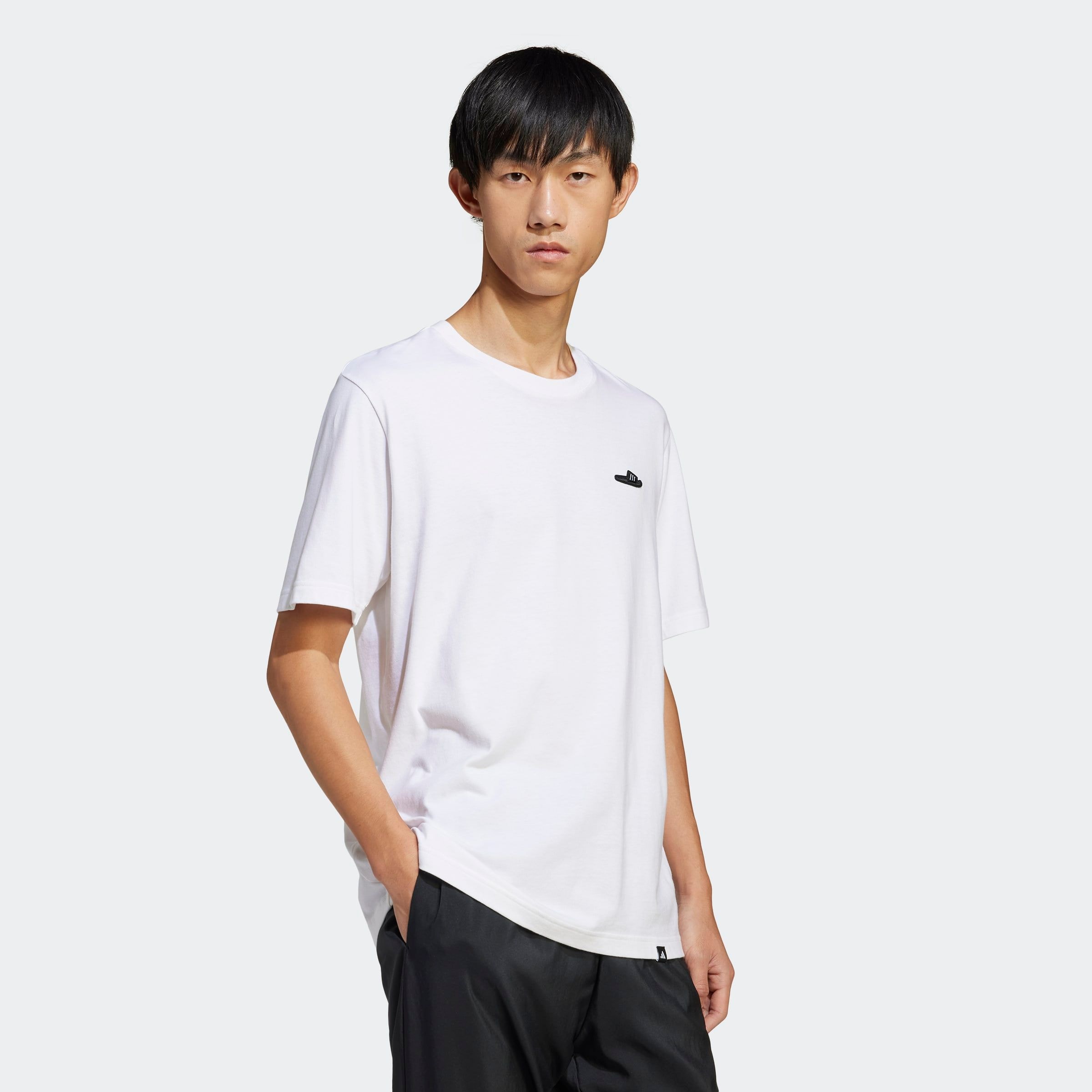 adidas Sportswear T-Shirt »M L SLIDE TEE«, mit adidas Badeschlappen-Grafik, weiche Baumwolle